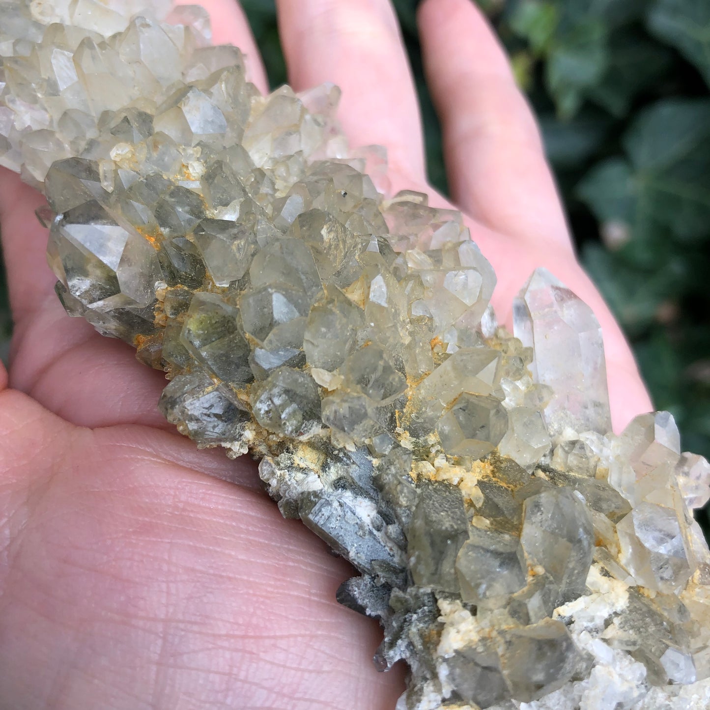 Chlorite Quartz Cluster Plate - Pakistan