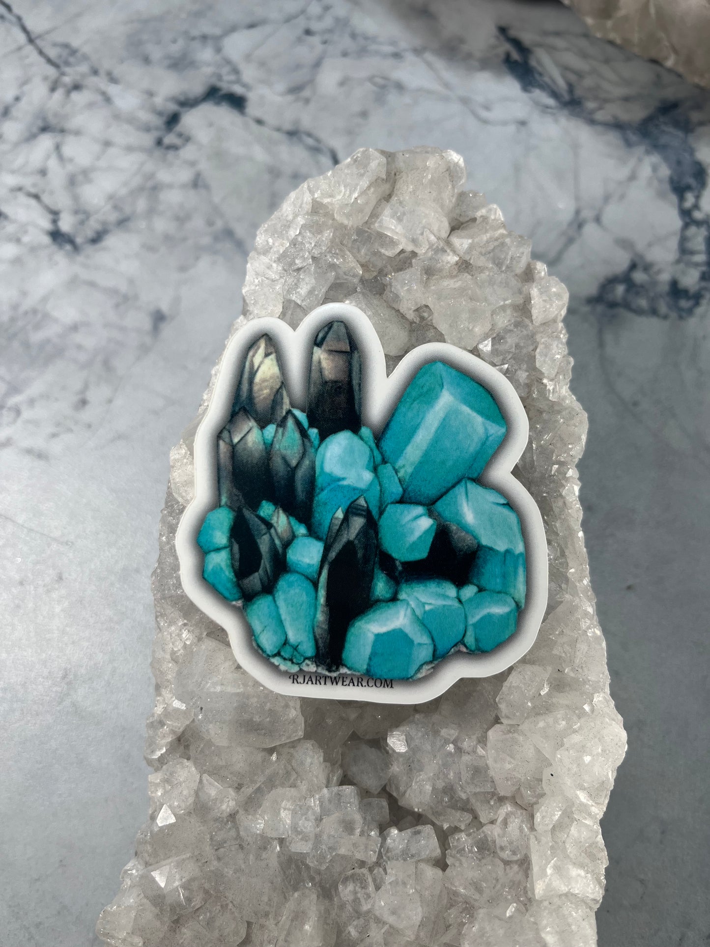 Amazonite & Smoky Quartz Sticker