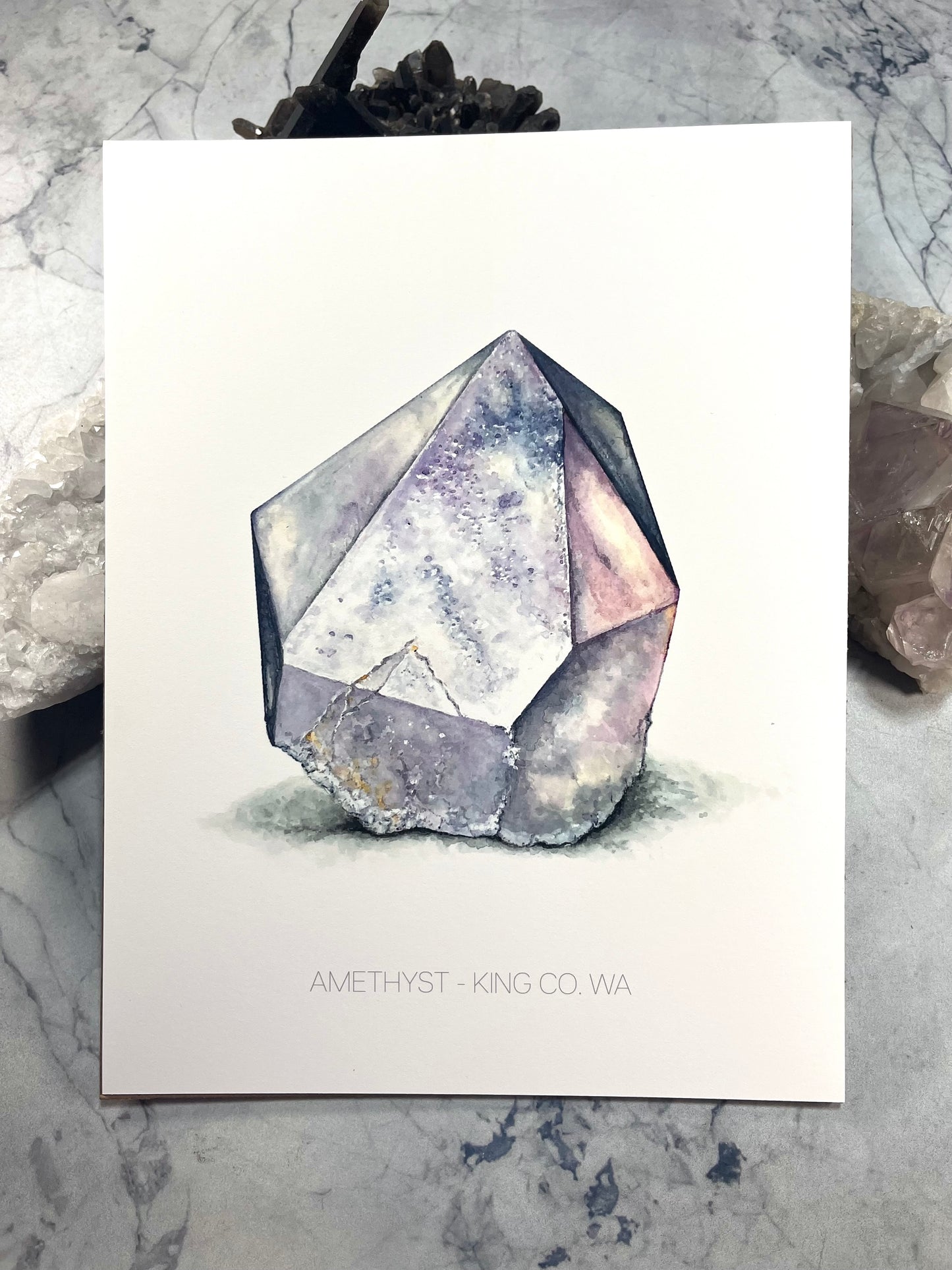 Amethyst Watercolor - Fine Art Print