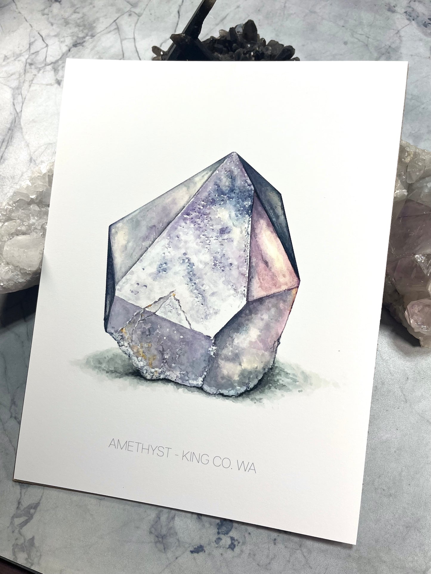 Amethyst Watercolor - Fine Art Print
