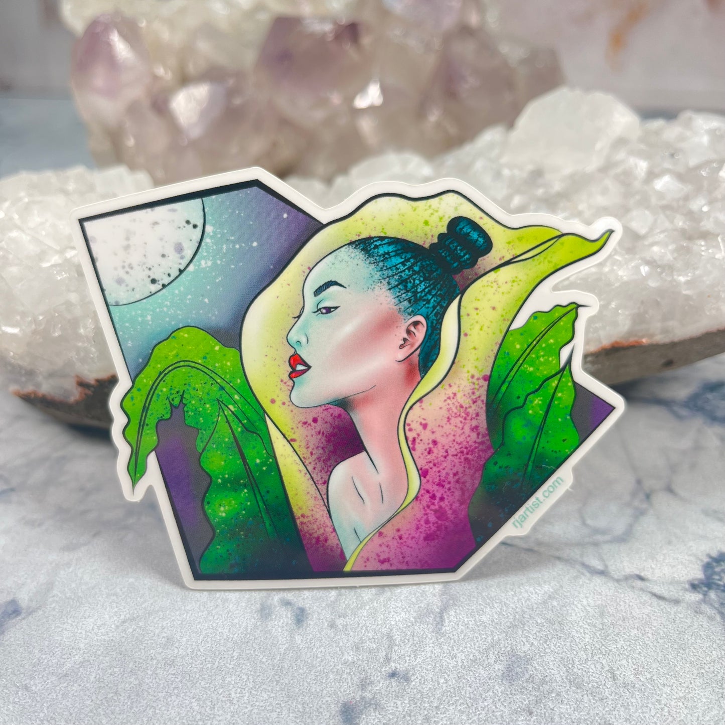Girl in the Lily Sticker