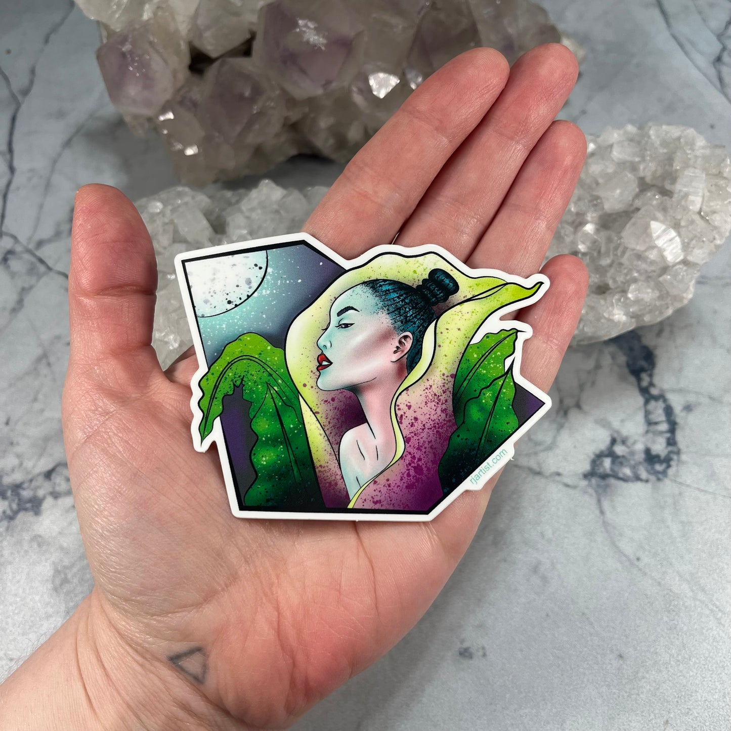 Girl in the Lily Sticker