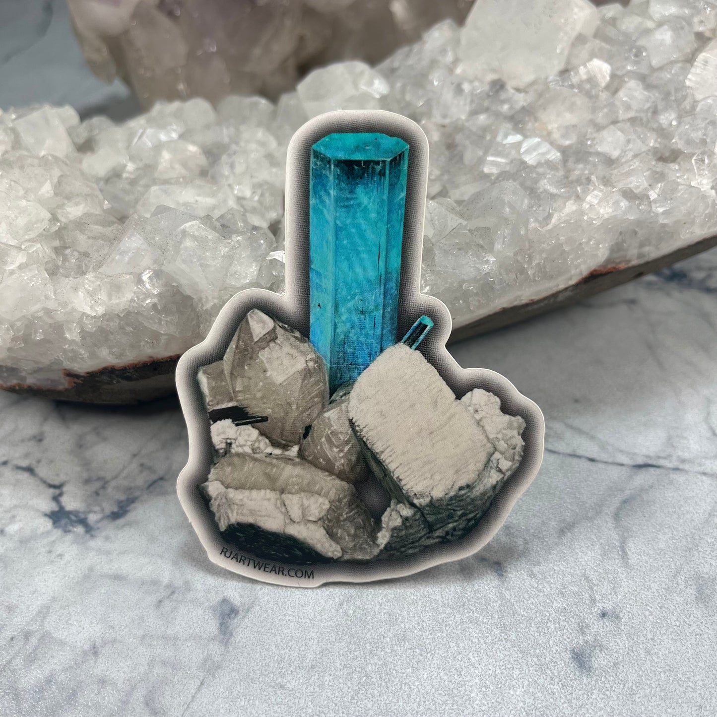 Aquamarine w/ Quartz & Feldspar Sticker