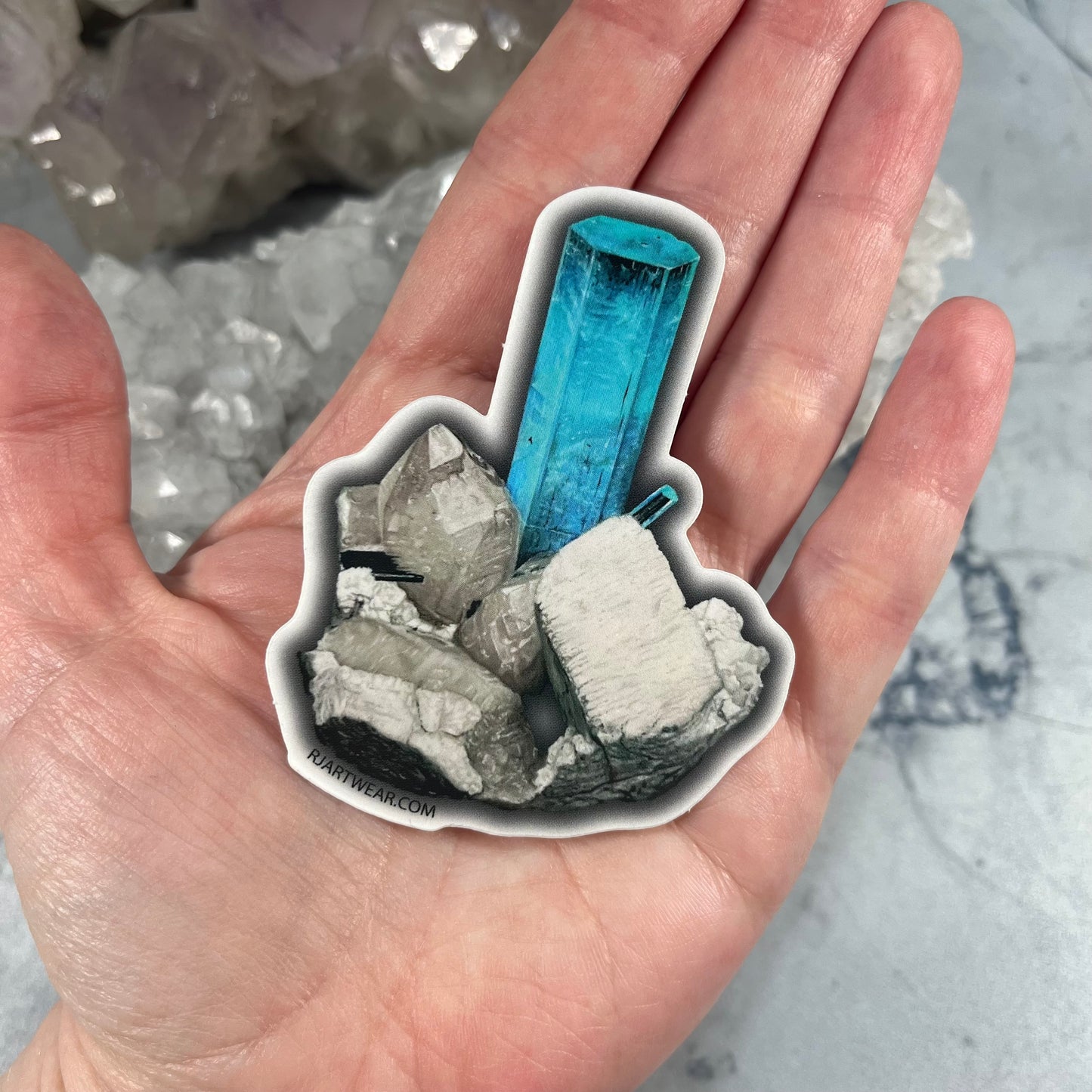Aquamarine w/ Quartz & Feldspar Sticker