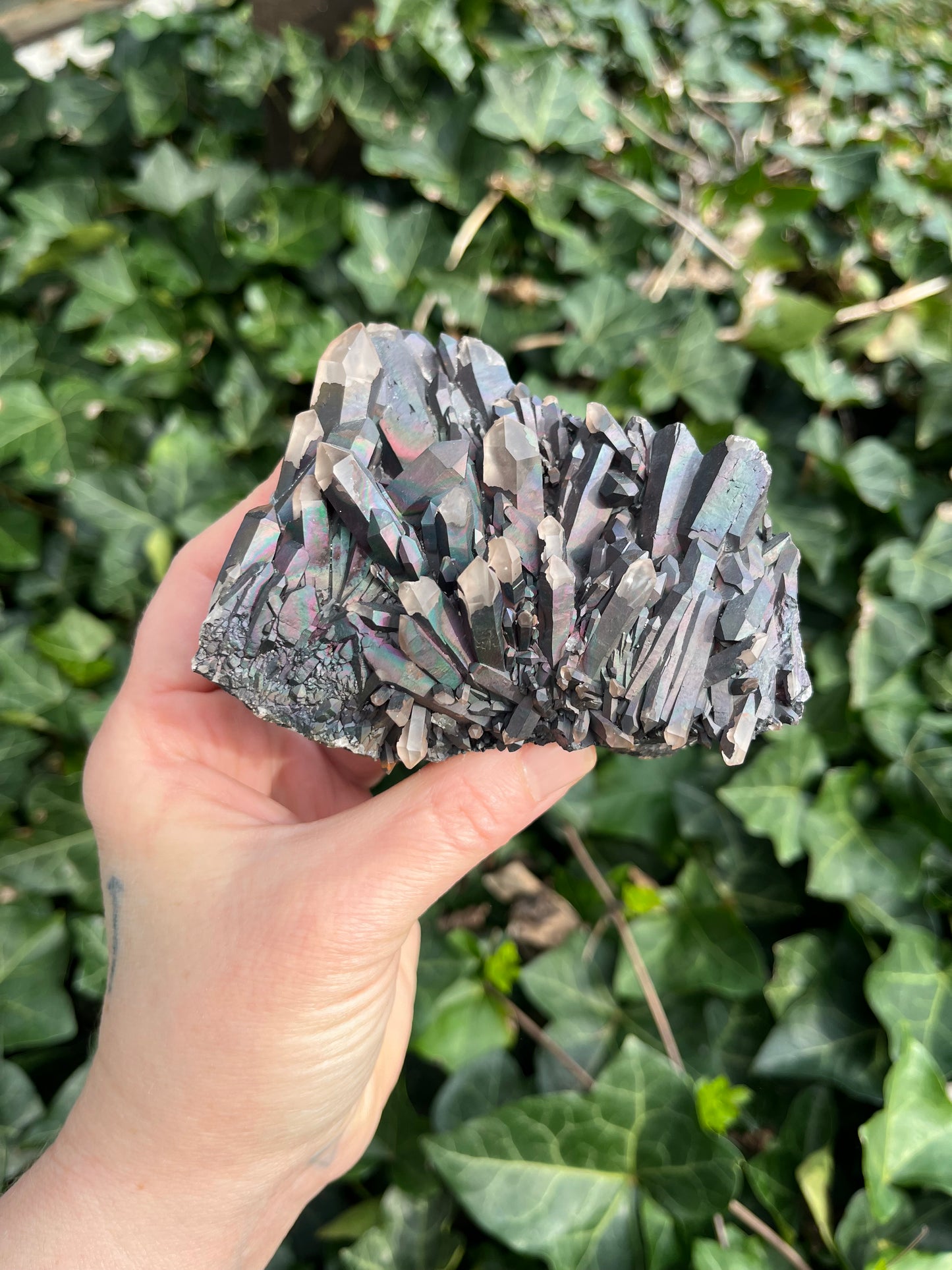 Iridescent Goethite on Quartz - Madagascar