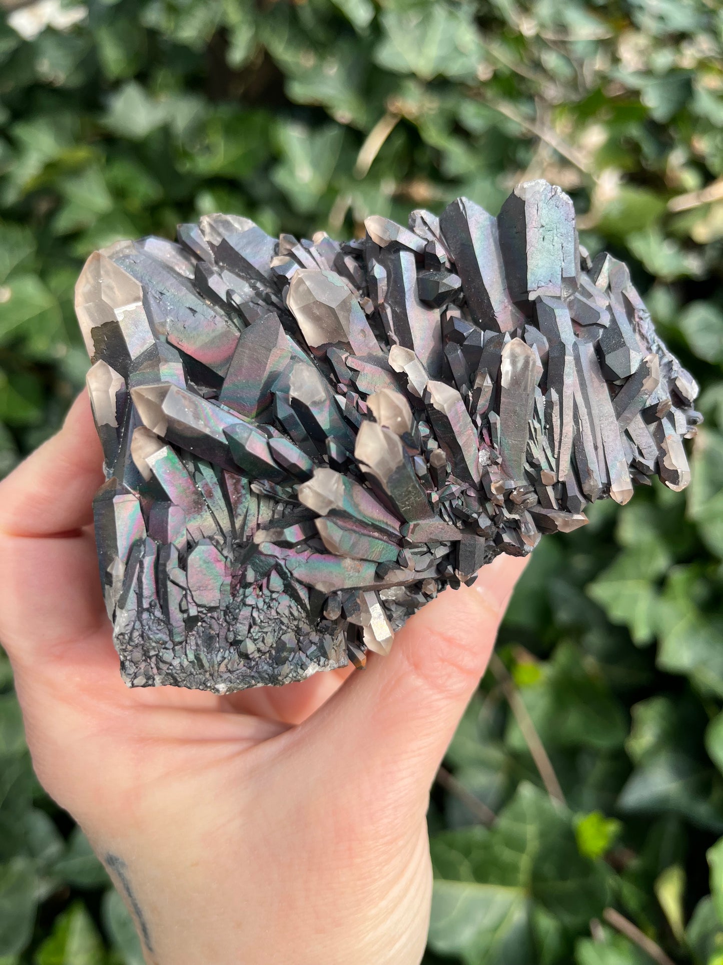 Iridescent Goethite on Quartz - Madagascar