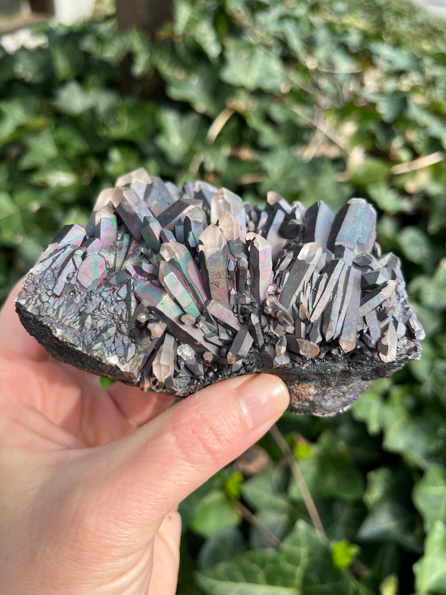 Iridescent Goethite on Quartz - Madagascar
