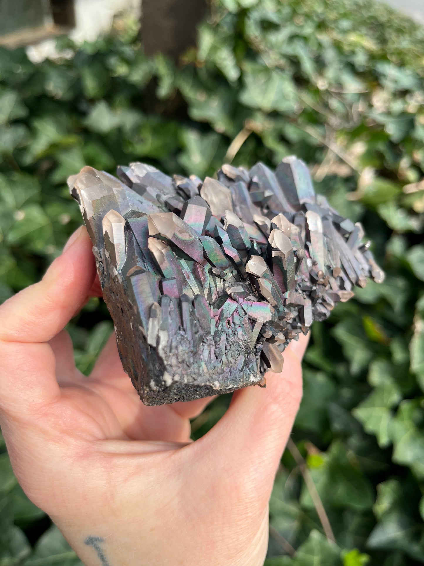 Iridescent Goethite on Quartz - Madagascar