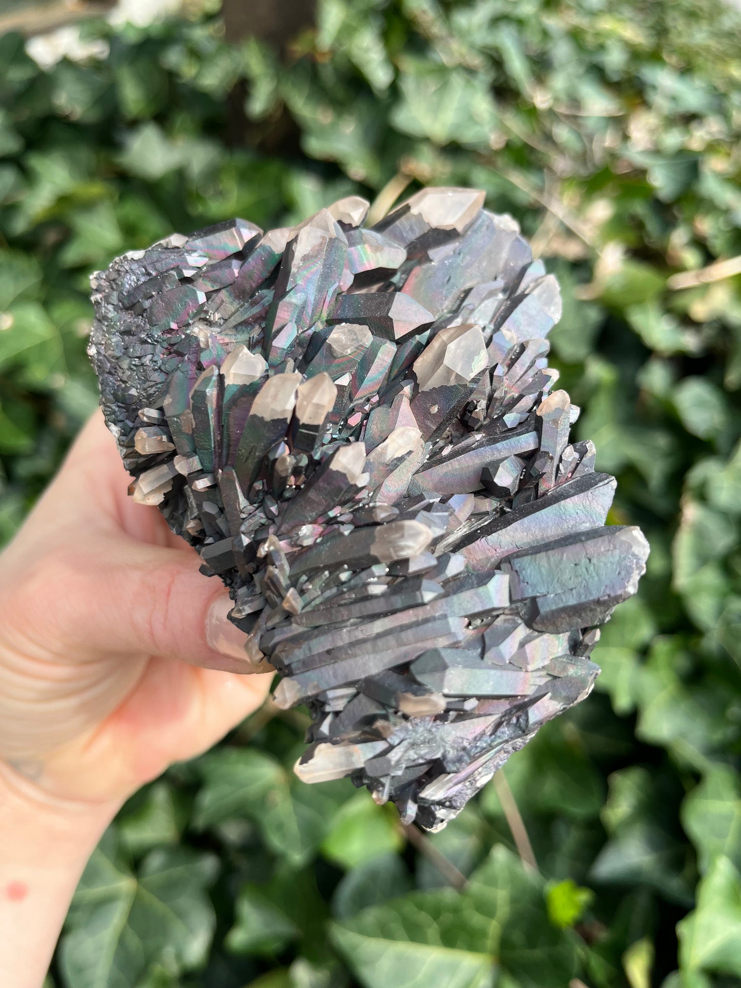 Iridescent Goethite on Quartz - Madagascar