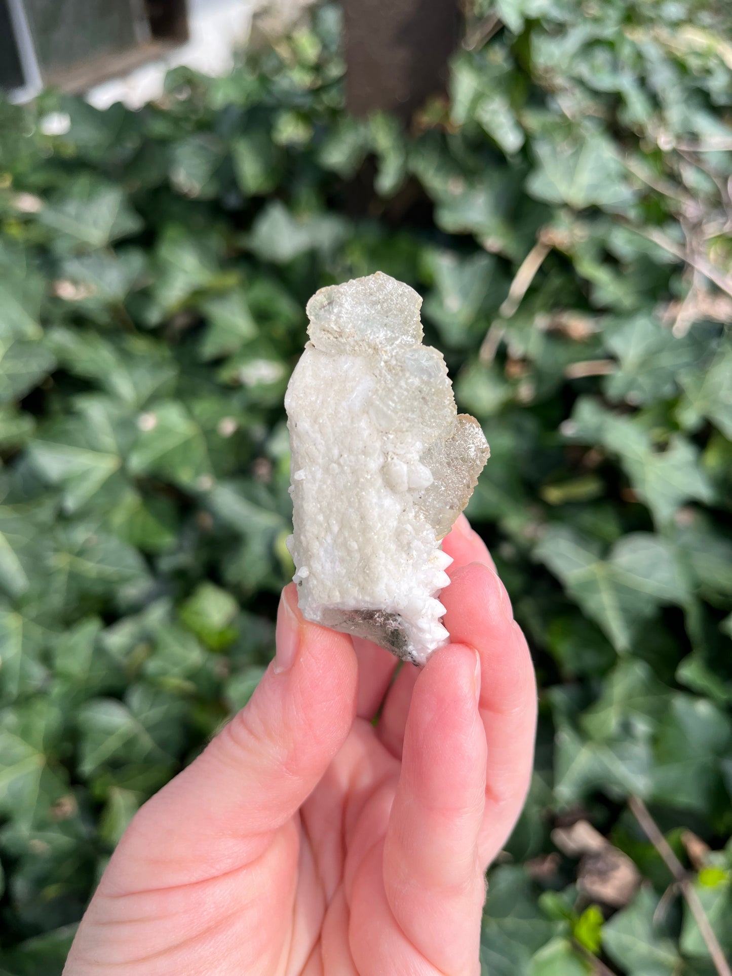 Fluorite on Candle Quartz - China - UV Reactive - Phosphorescent
