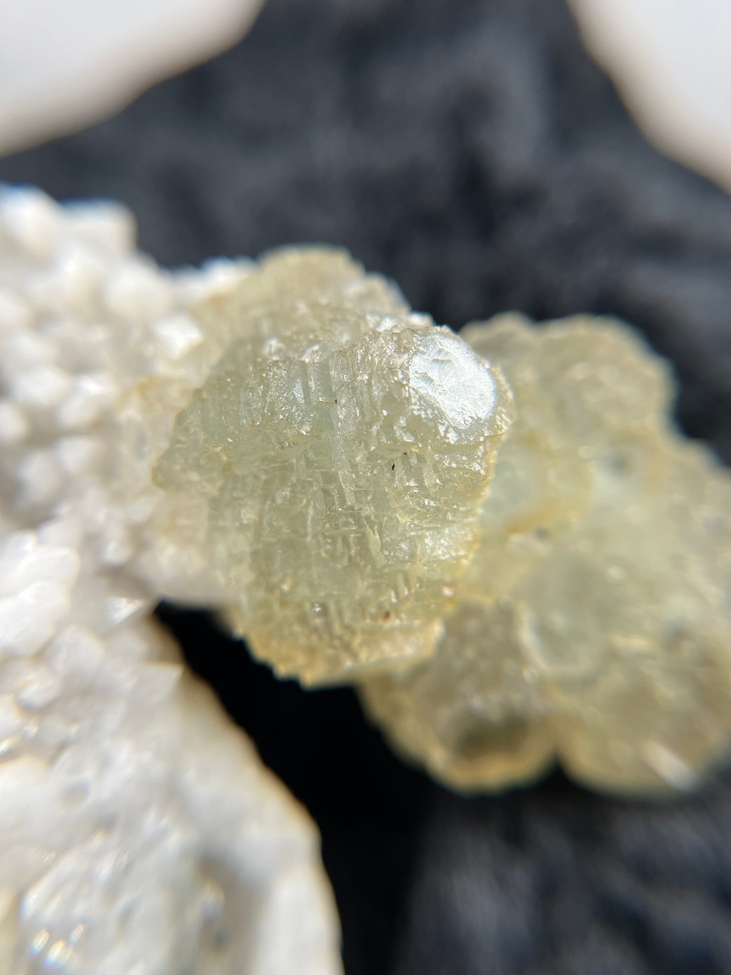 Fluorite on Candle Quartz - China - UV Reactive - Phosphorescent