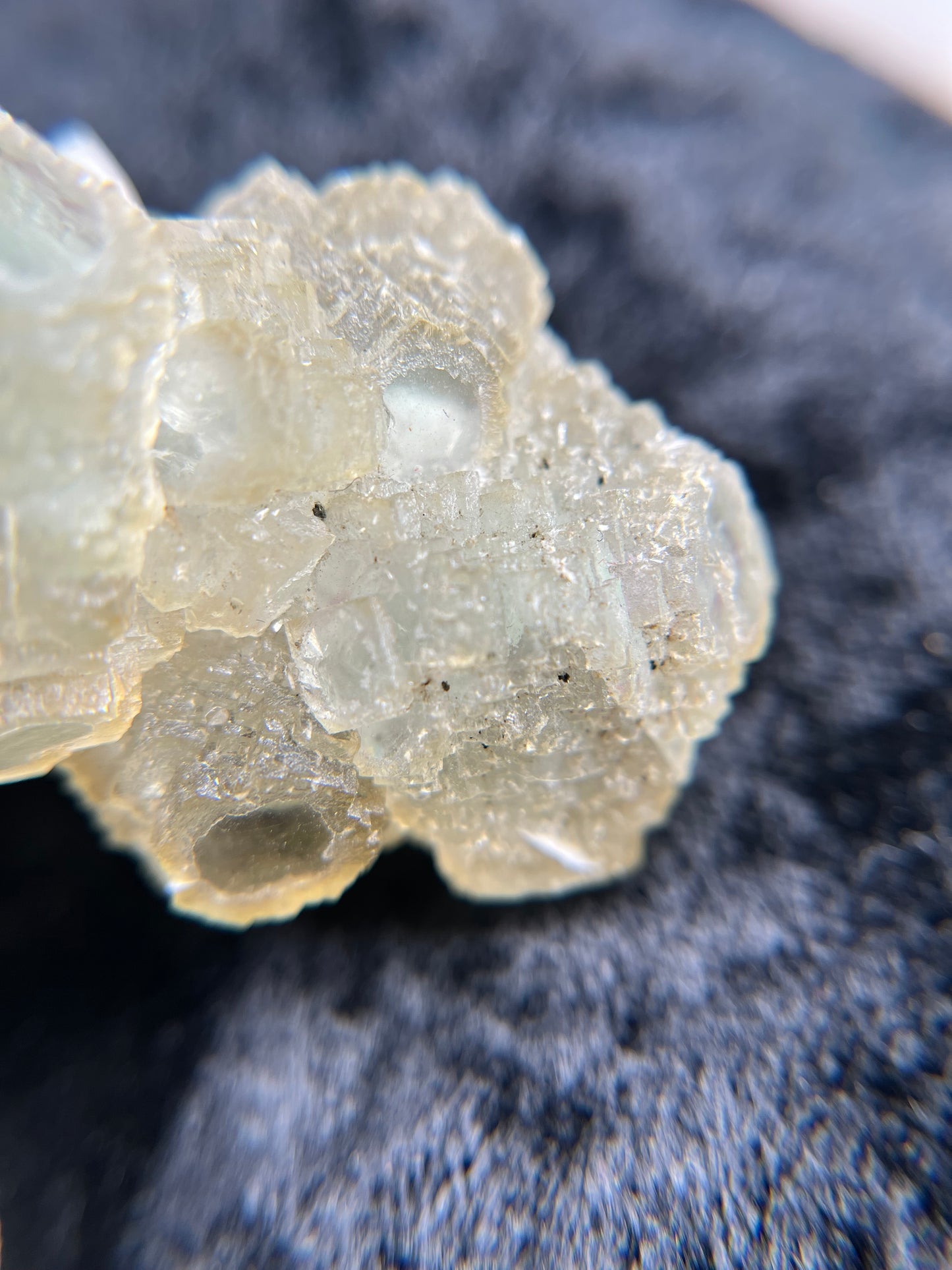 Fluorite on Candle Quartz - China - UV Reactive - Phosphorescent