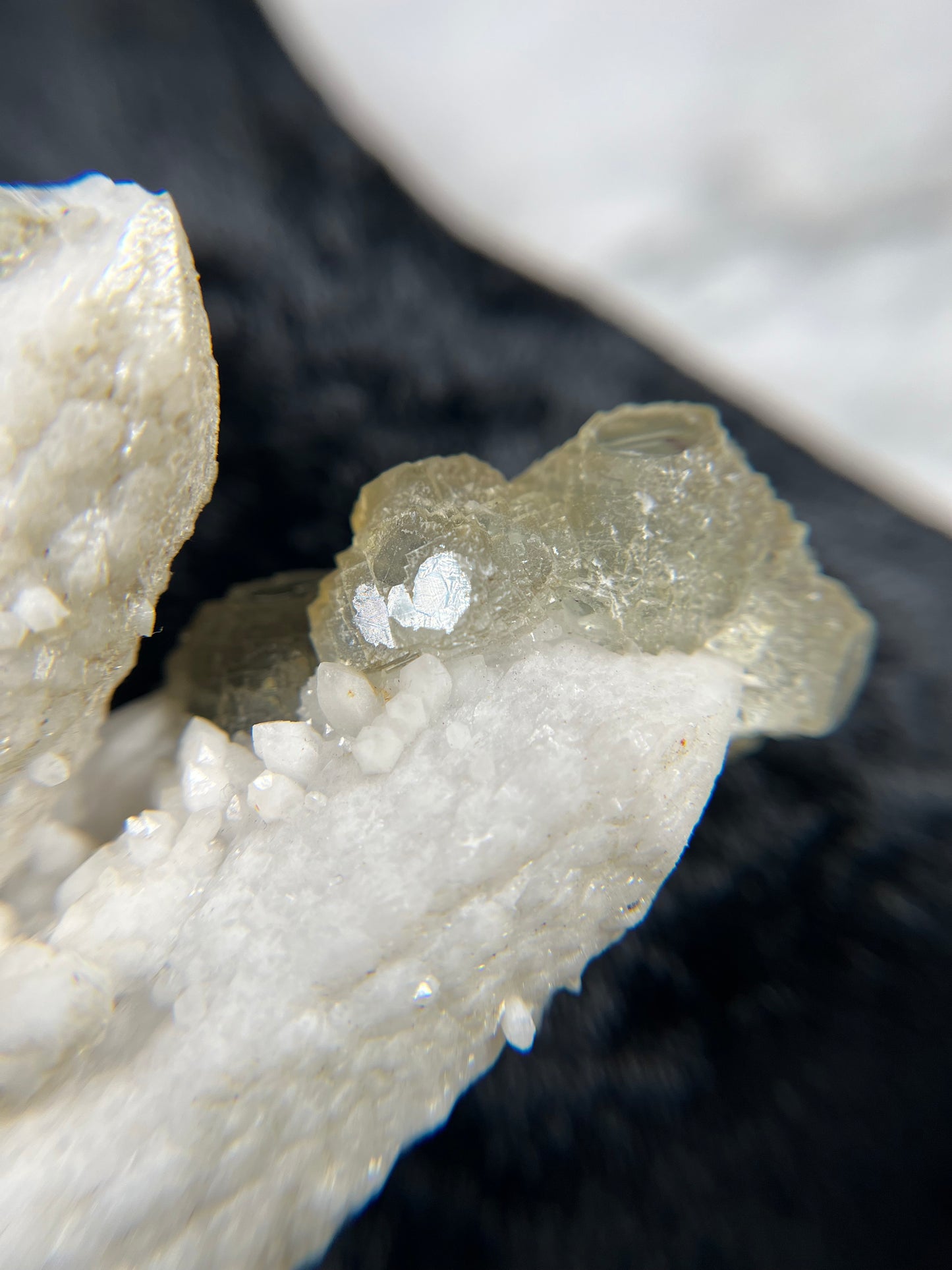 Fluorite on Candle Quartz - China - UV Reactive - Phosphorescent