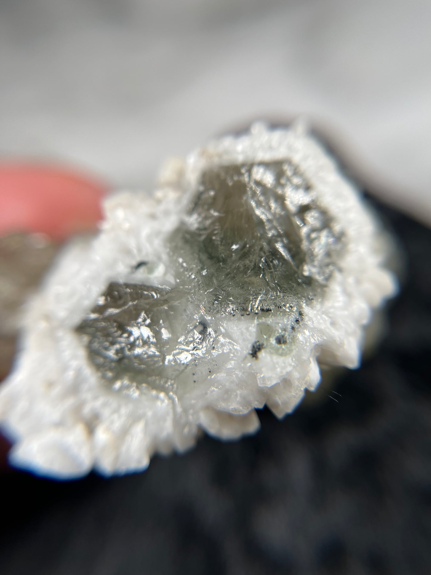 Fluorite on Candle Quartz - China - UV Reactive - Phosphorescent