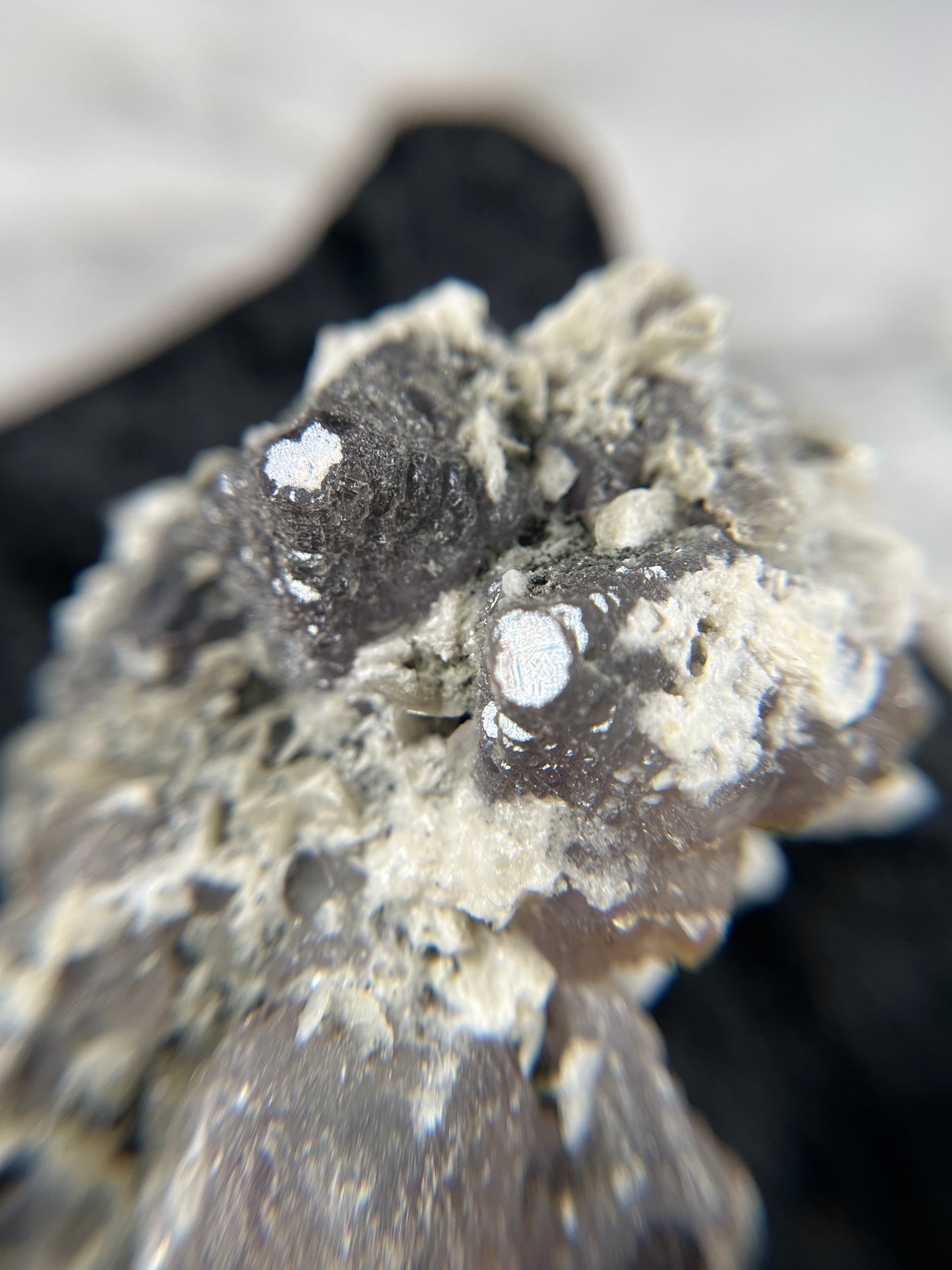 Purple Fluorite on Candle Quartz - China - UV Reactive - Phosphorescent