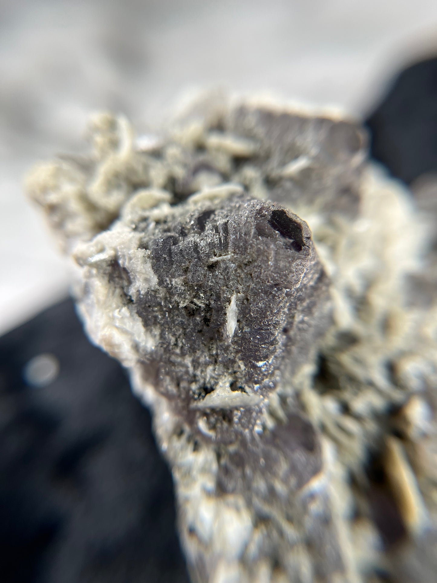 Purple Fluorite on Candle Quartz - China - UV Reactive - Phosphorescent