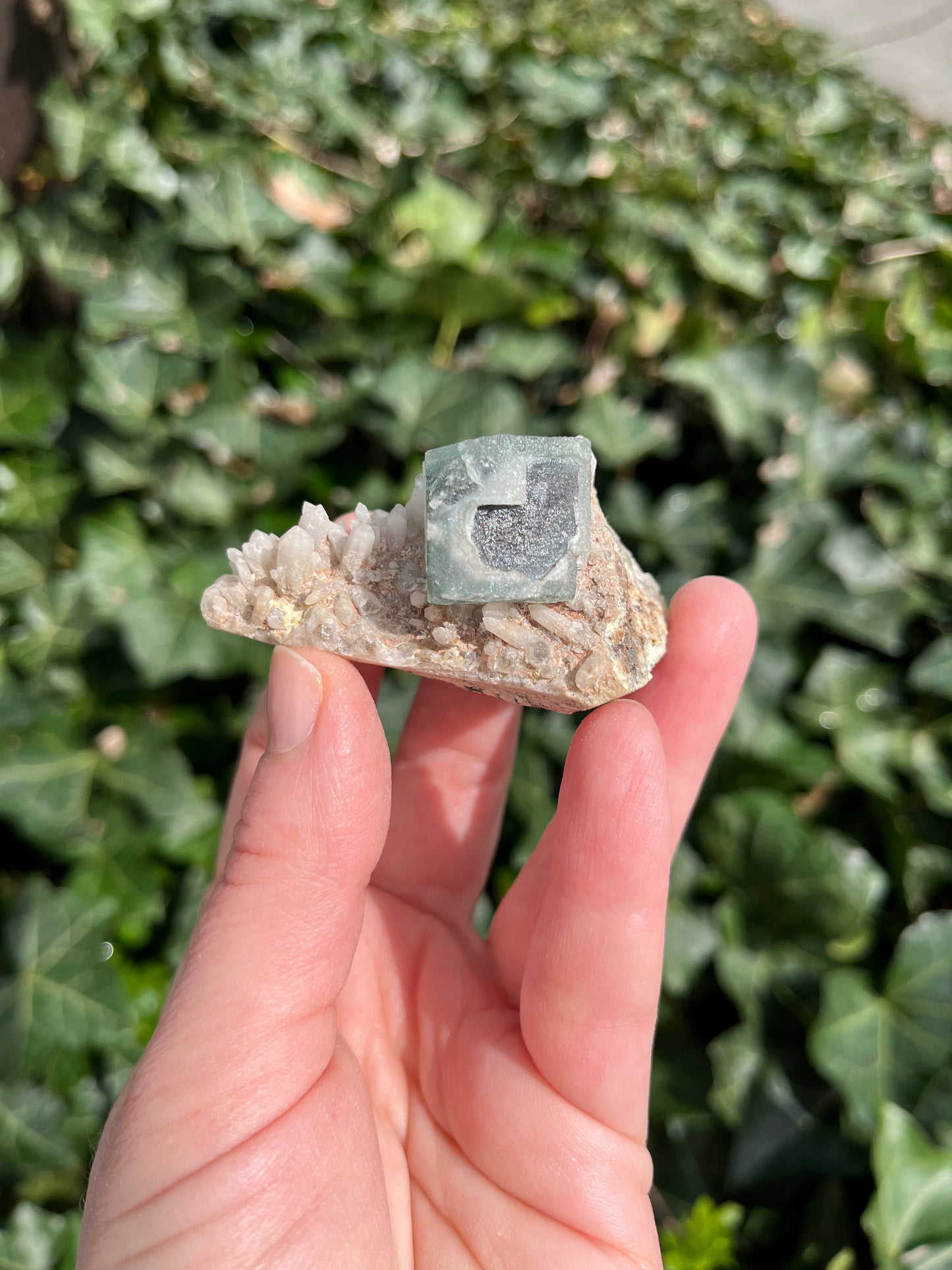 Fluorite on Quartz - Erongo Mnt. Region - Namibia - UV Reactive!