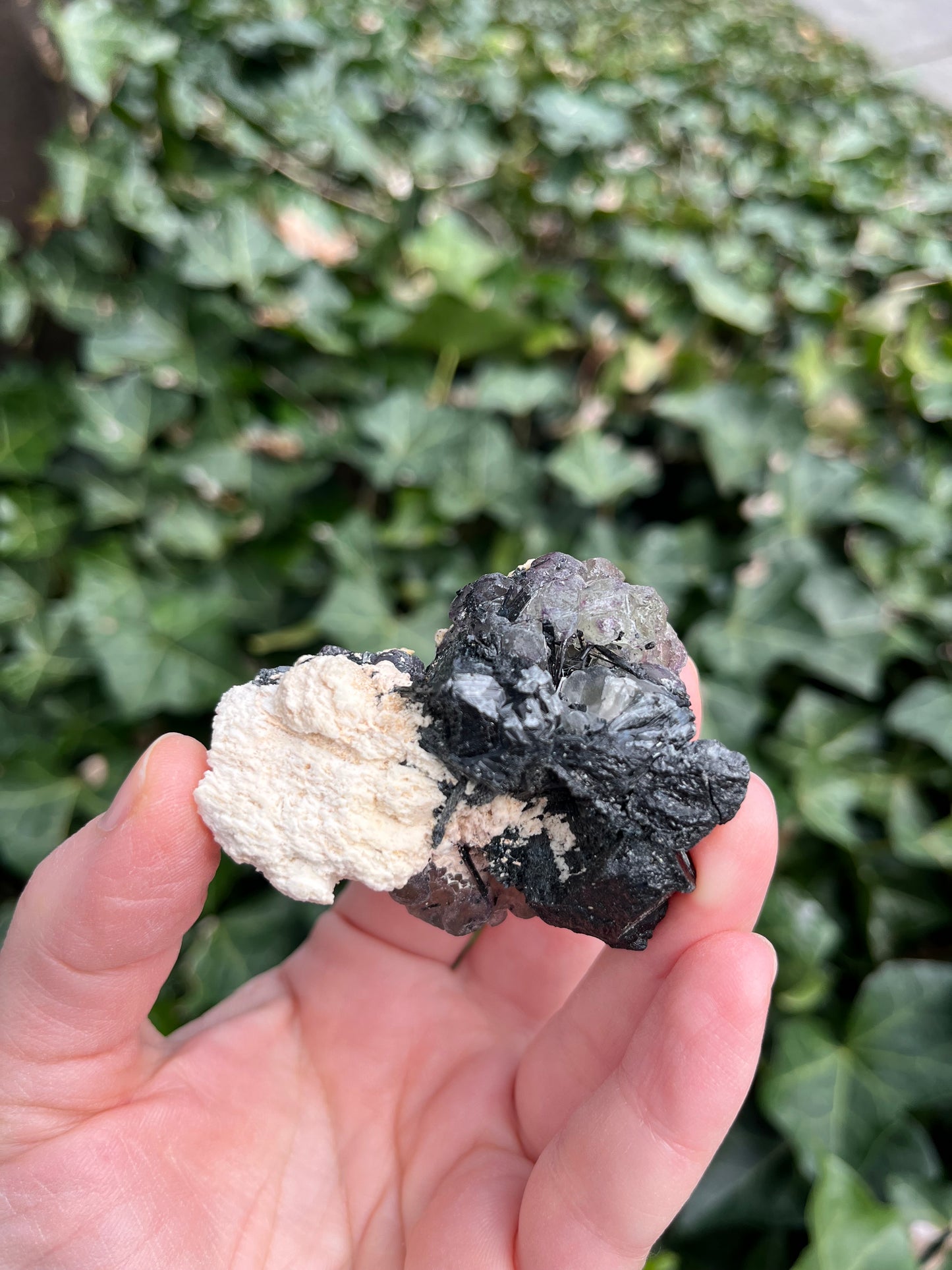 Fluorite, Schorl on Feldspar - Erongo Mnt. Region - Namibia - UV Reactive!