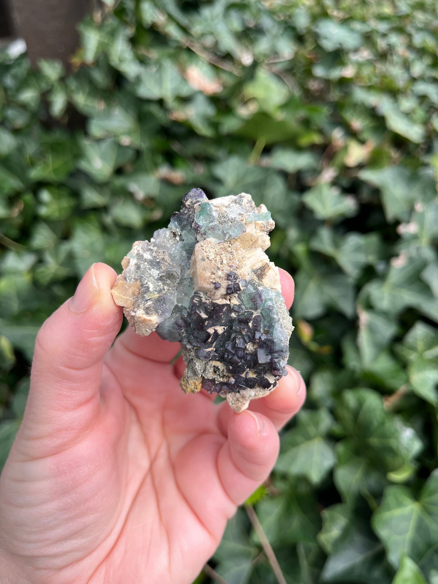 Fluorite on Feldspar - Erongo Mnt. Region - Namibia - UV Reactive!