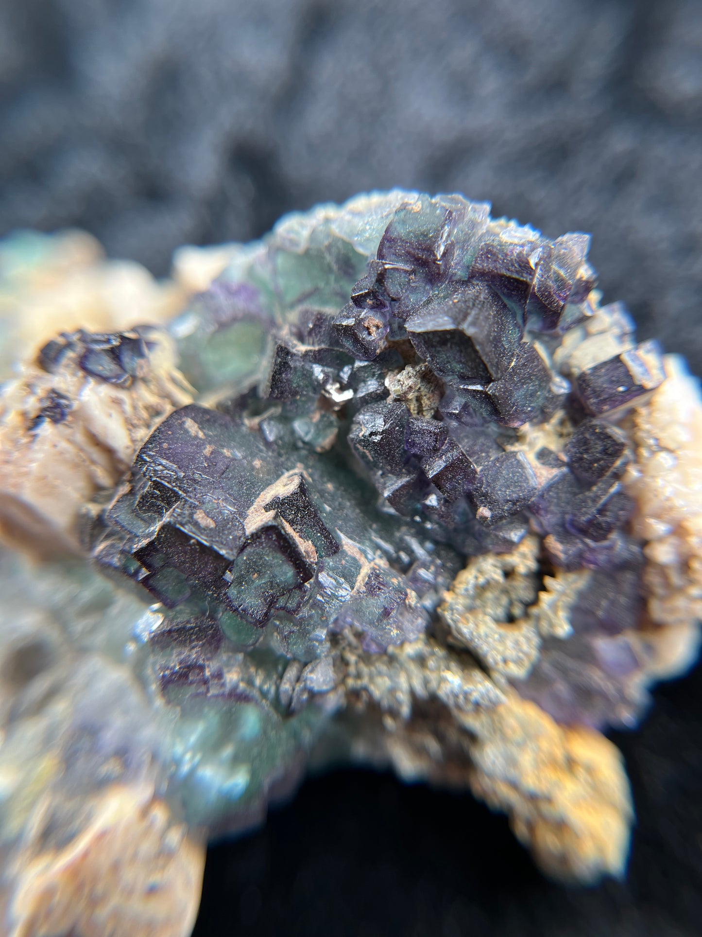 Fluorite on Feldspar - Erongo Mnt. Region - Namibia - UV Reactive!