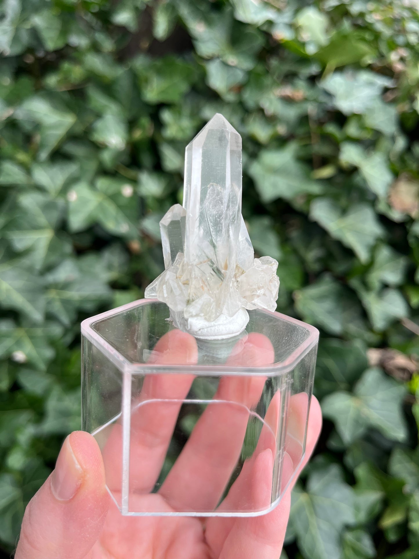 UV Phantom Quartz Cluster w/ Actinolite Inclusions - Washington