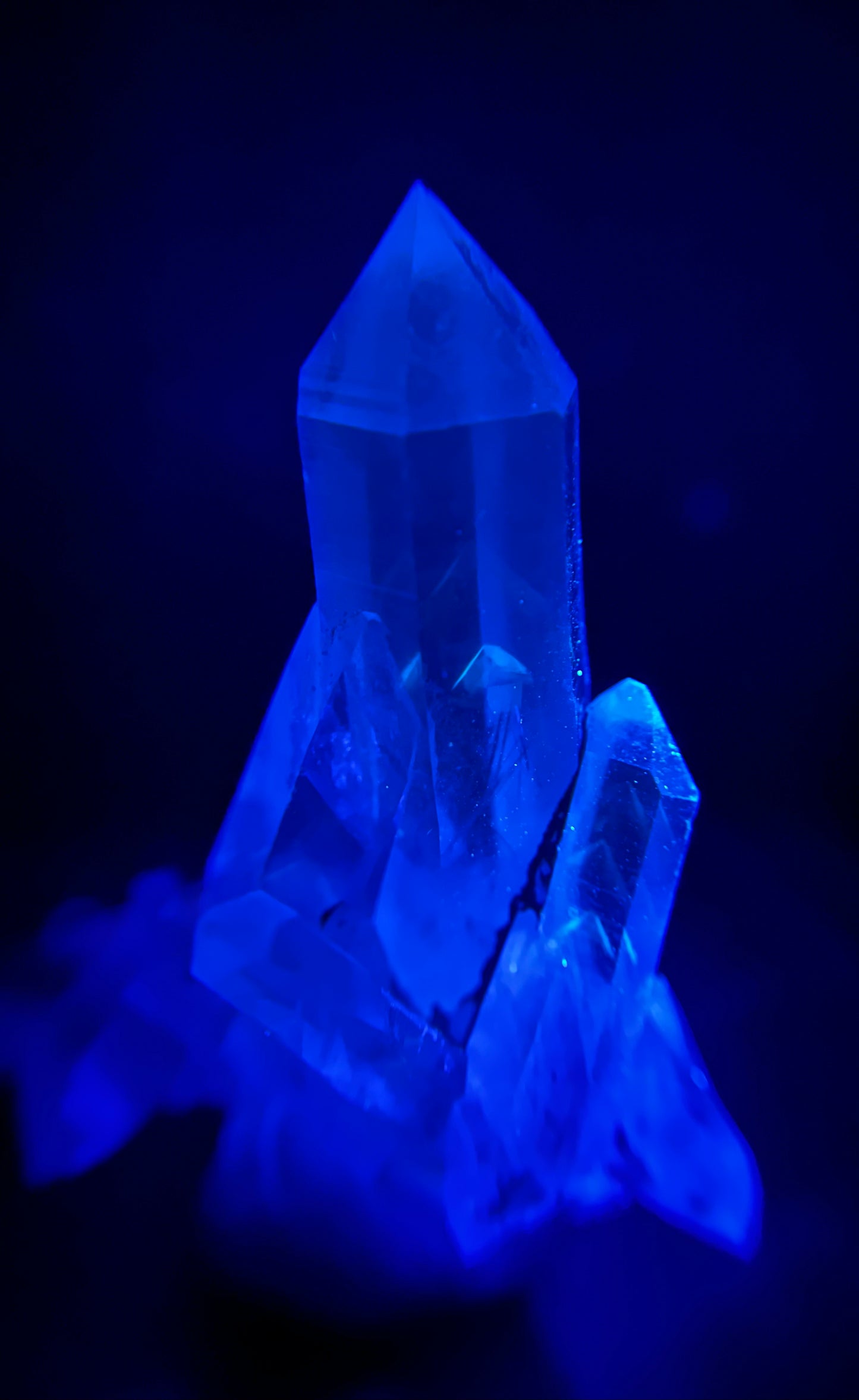 UV Phantom Quartz Cluster w/ Actinolite Inclusions - Washington