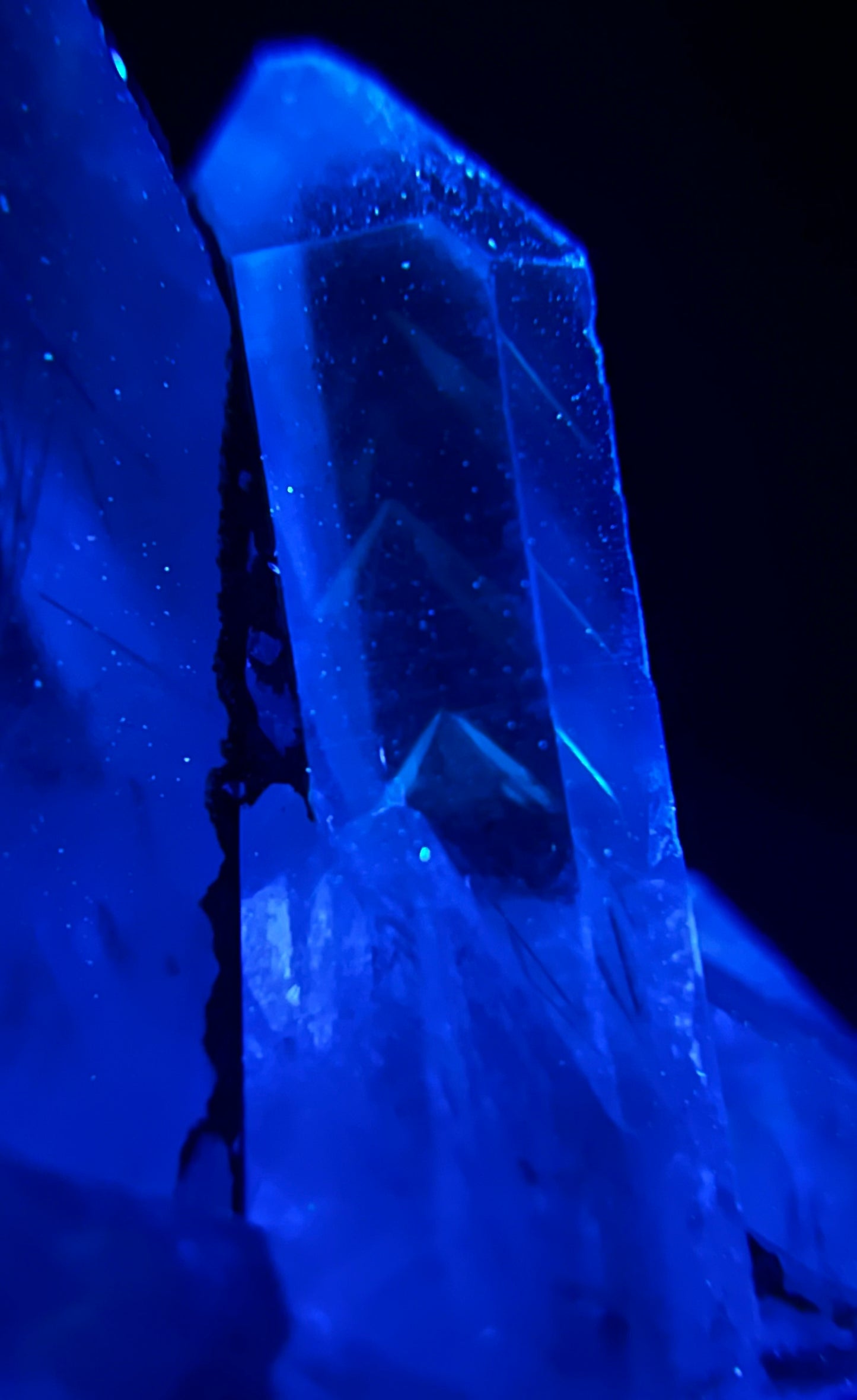 UV Phantom Quartz Cluster w/ Actinolite Inclusions - Washington