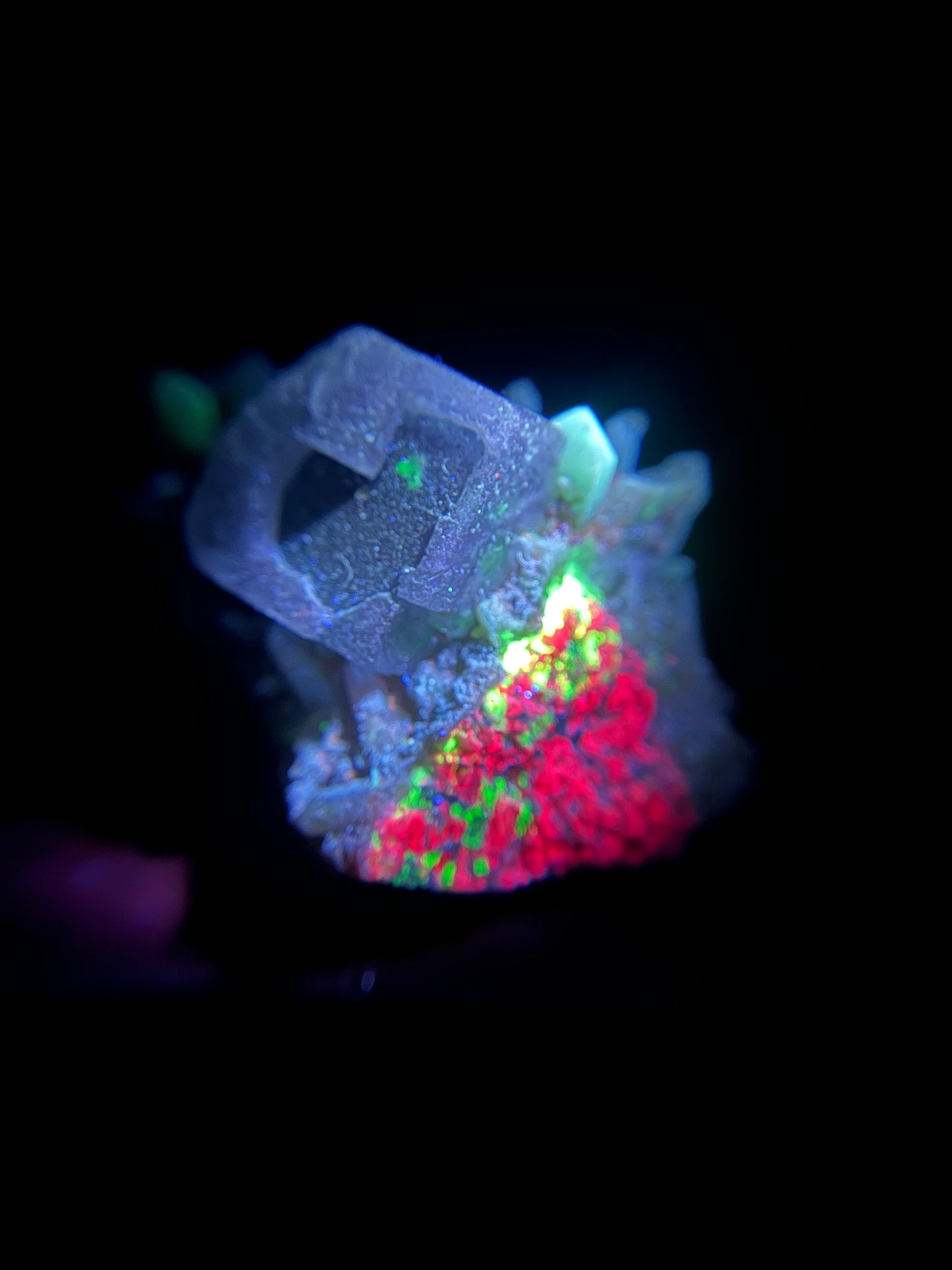 Fluorite on Quartz - Erongo Mnt. Region - Namibia - UV Reactive!