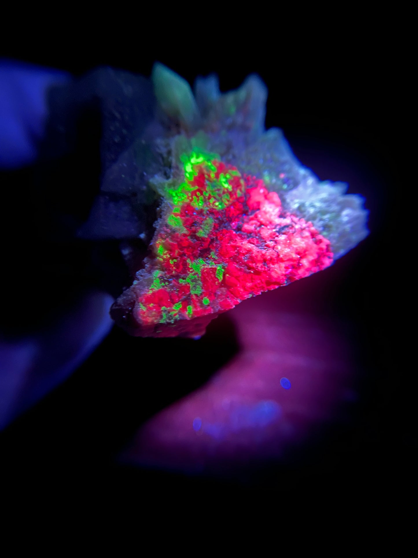 Fluorite on Quartz - Erongo Mnt. Region - Namibia - UV Reactive!