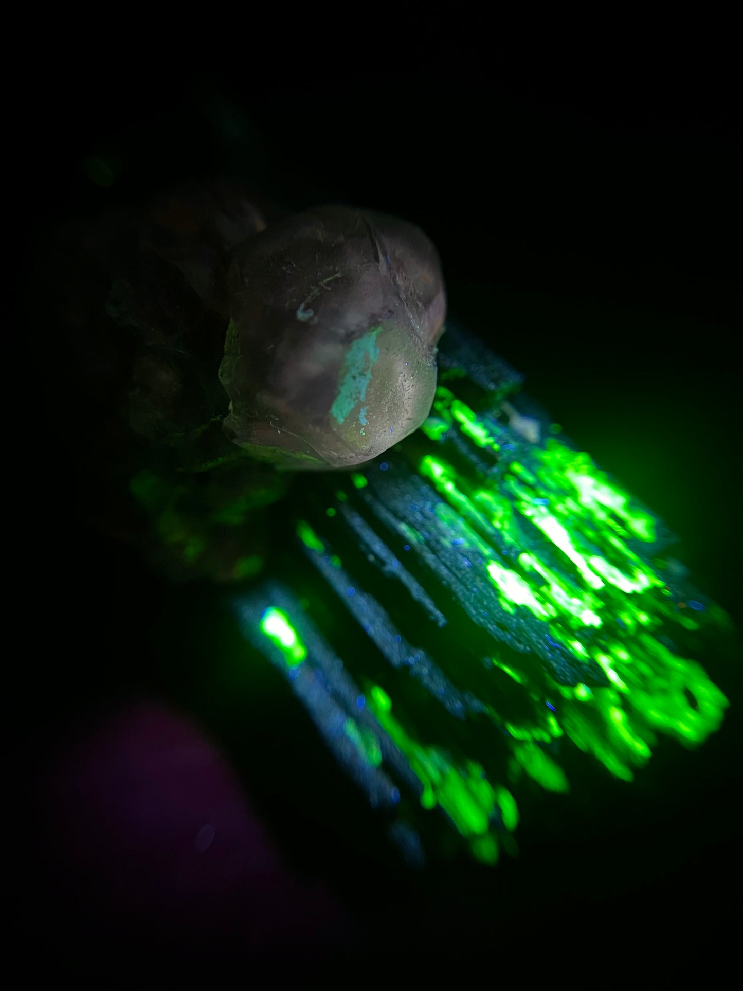 Fluorite on Schorl - Erongo Mnt. Region - Namibia - UV Reactive!