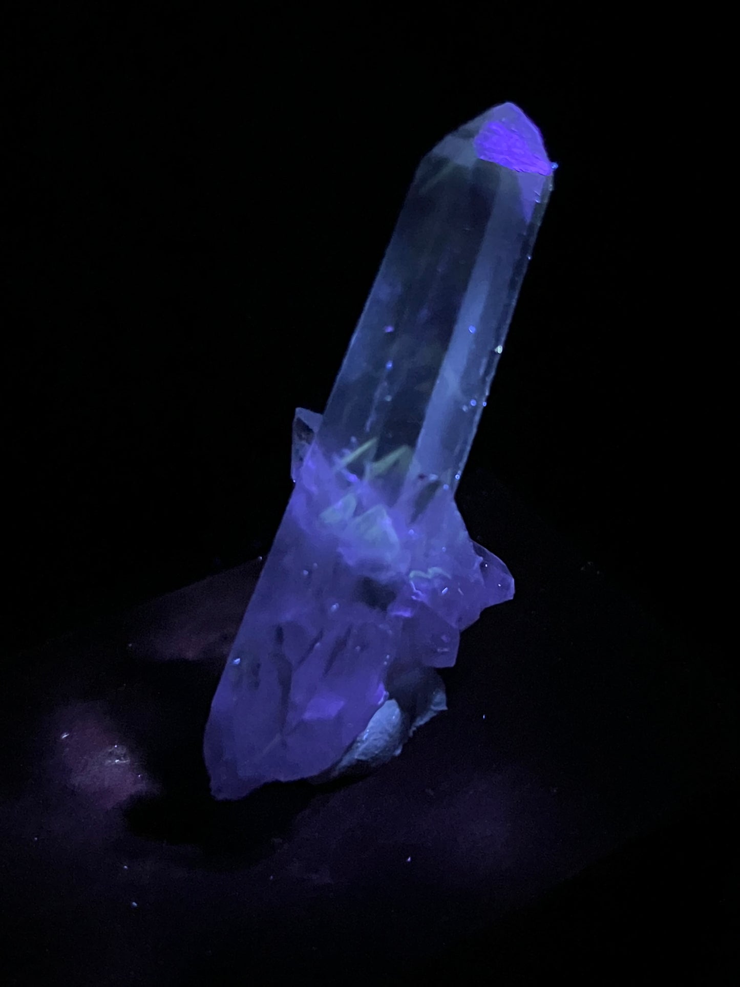 UV Phantom Quartz Cluster w/ Actinolite Inclusions - Washington