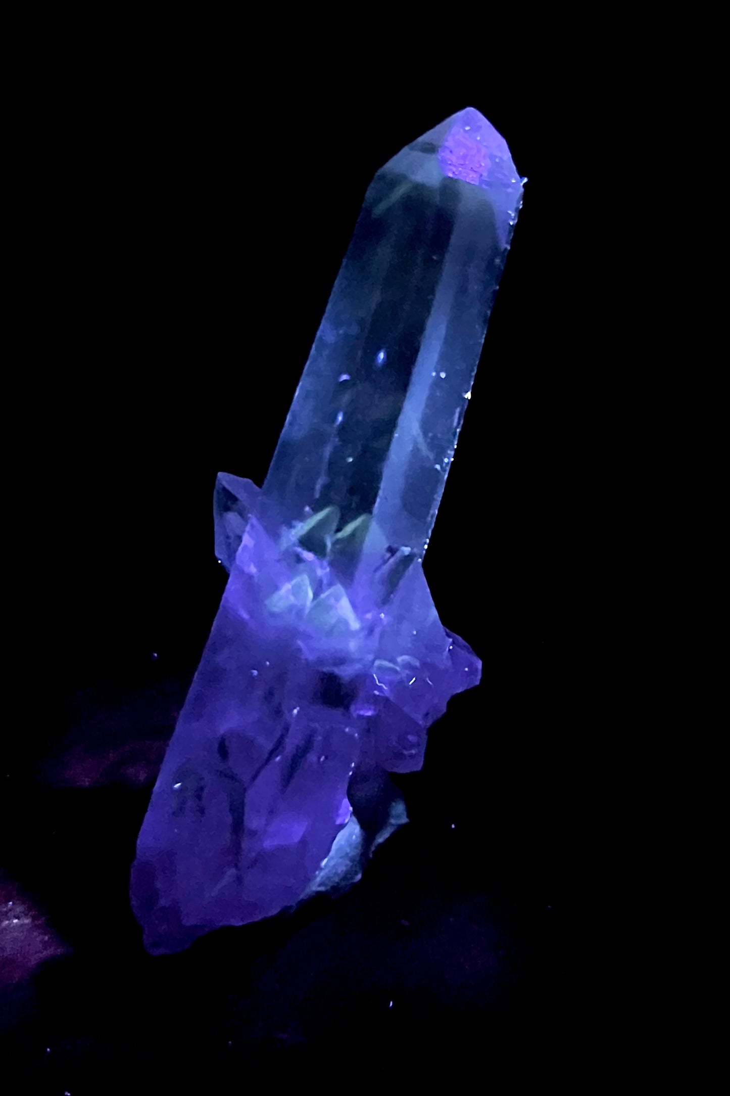 UV Phantom Quartz Cluster w/ Actinolite Inclusions - Washington