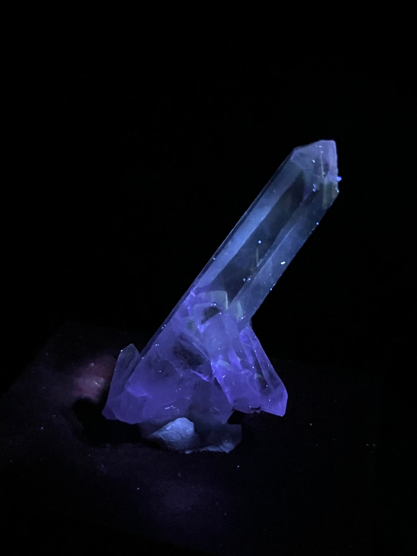 UV Phantom Quartz Cluster w/ Actinolite Inclusions - Washington