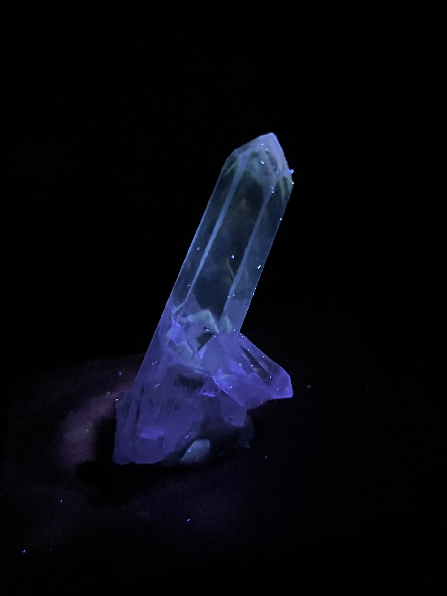 UV Phantom Quartz Cluster w/ Actinolite Inclusions - Washington
