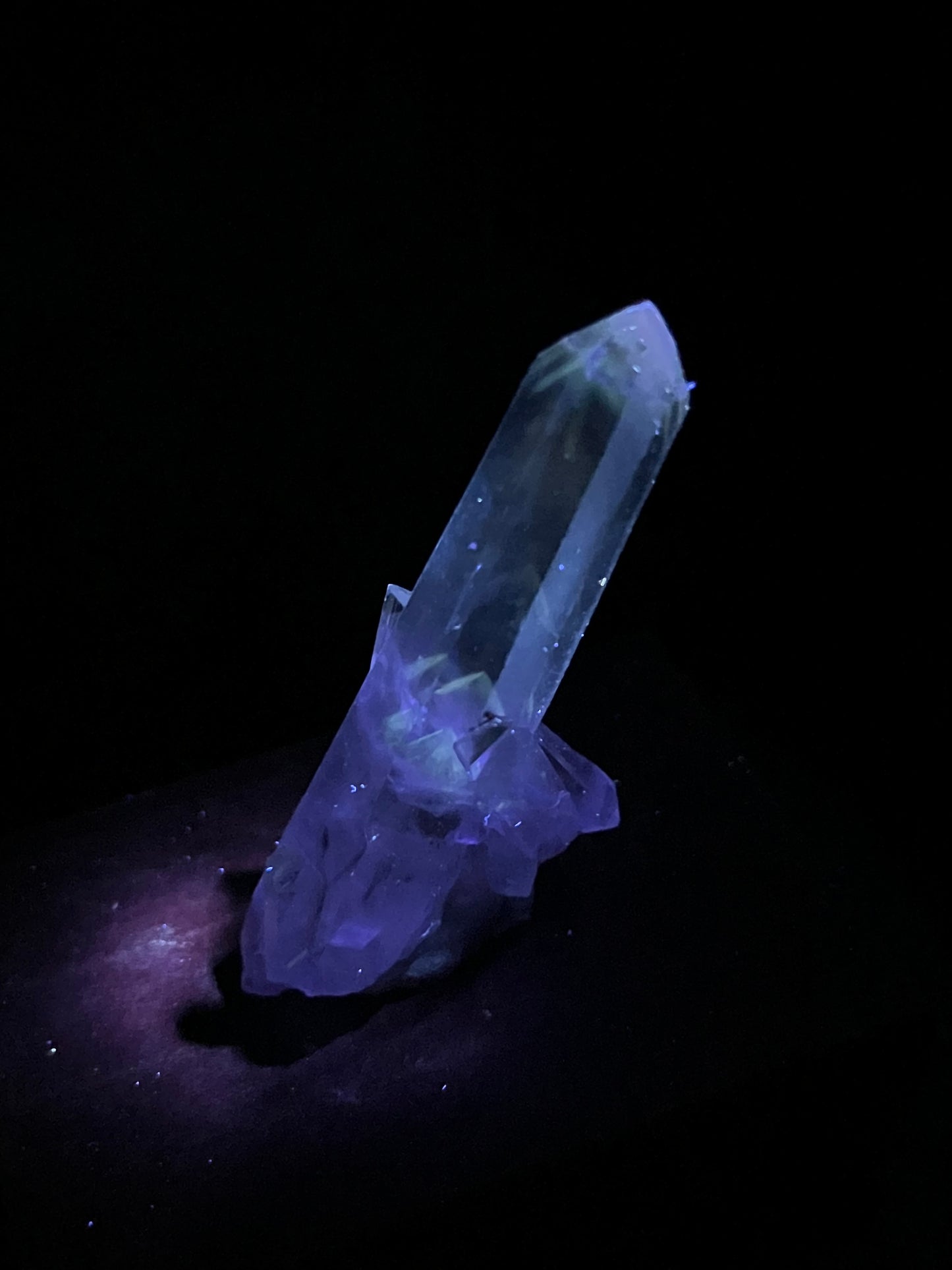 UV Phantom Quartz Cluster w/ Actinolite Inclusions - Washington