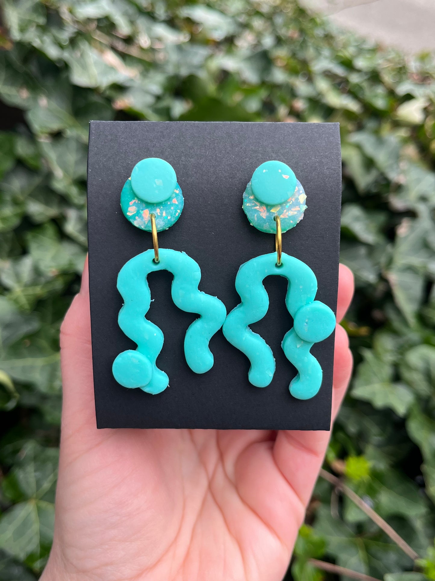Polymer Clay Sparkle Retro Earrings