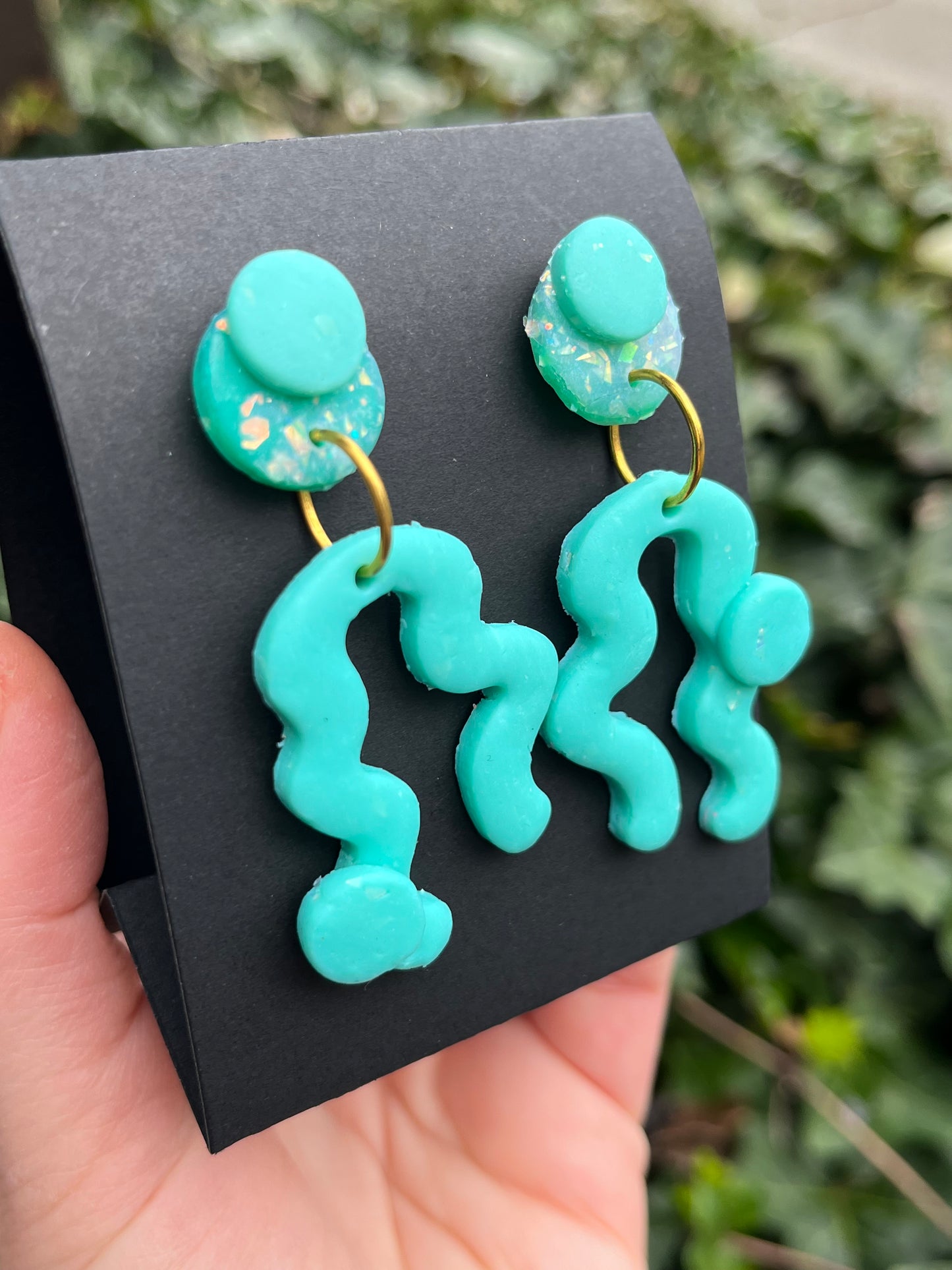 Polymer Clay Sparkle Retro Earrings