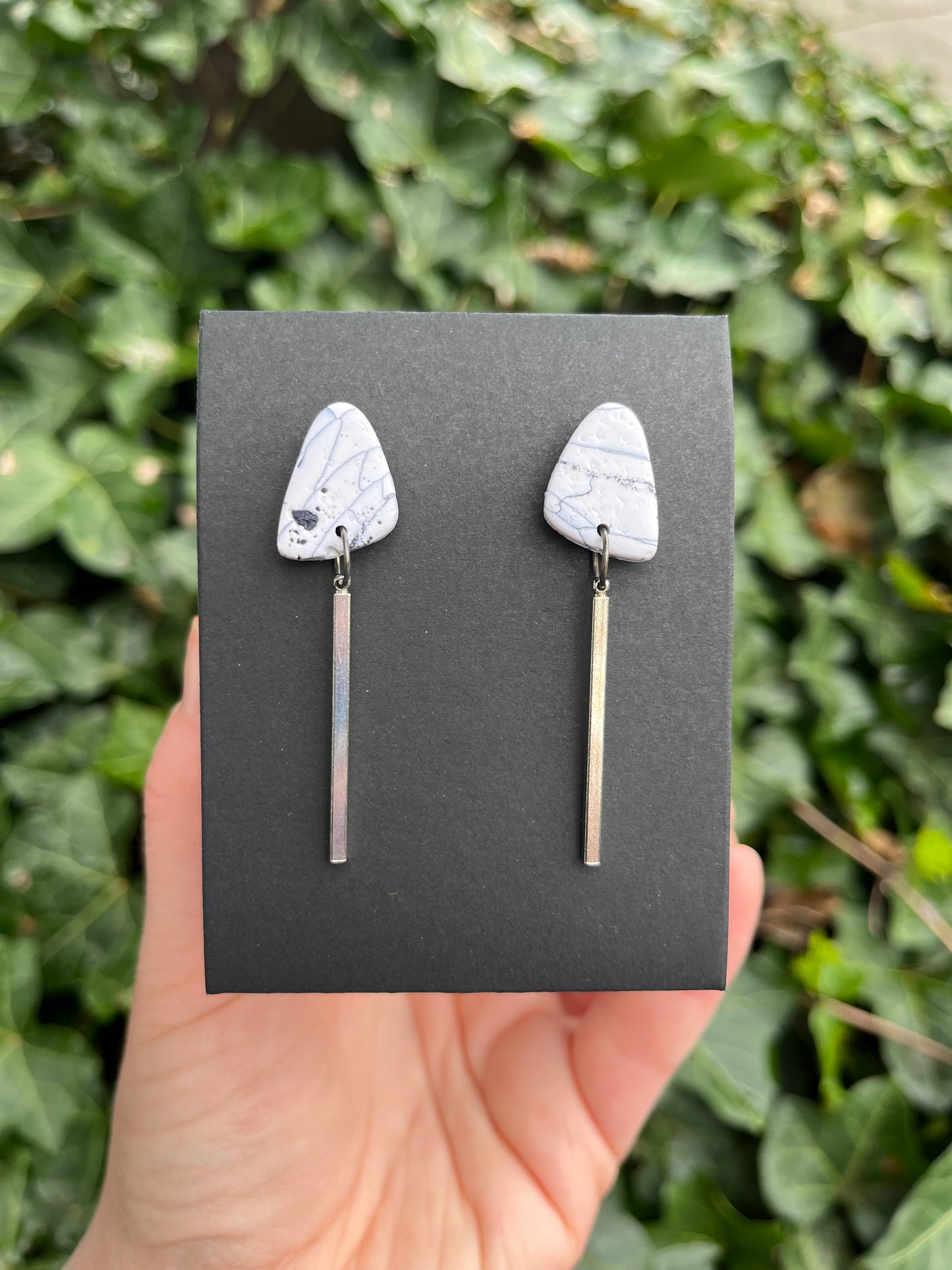 Lace Agate Inspired Polymer Clay Earrings
