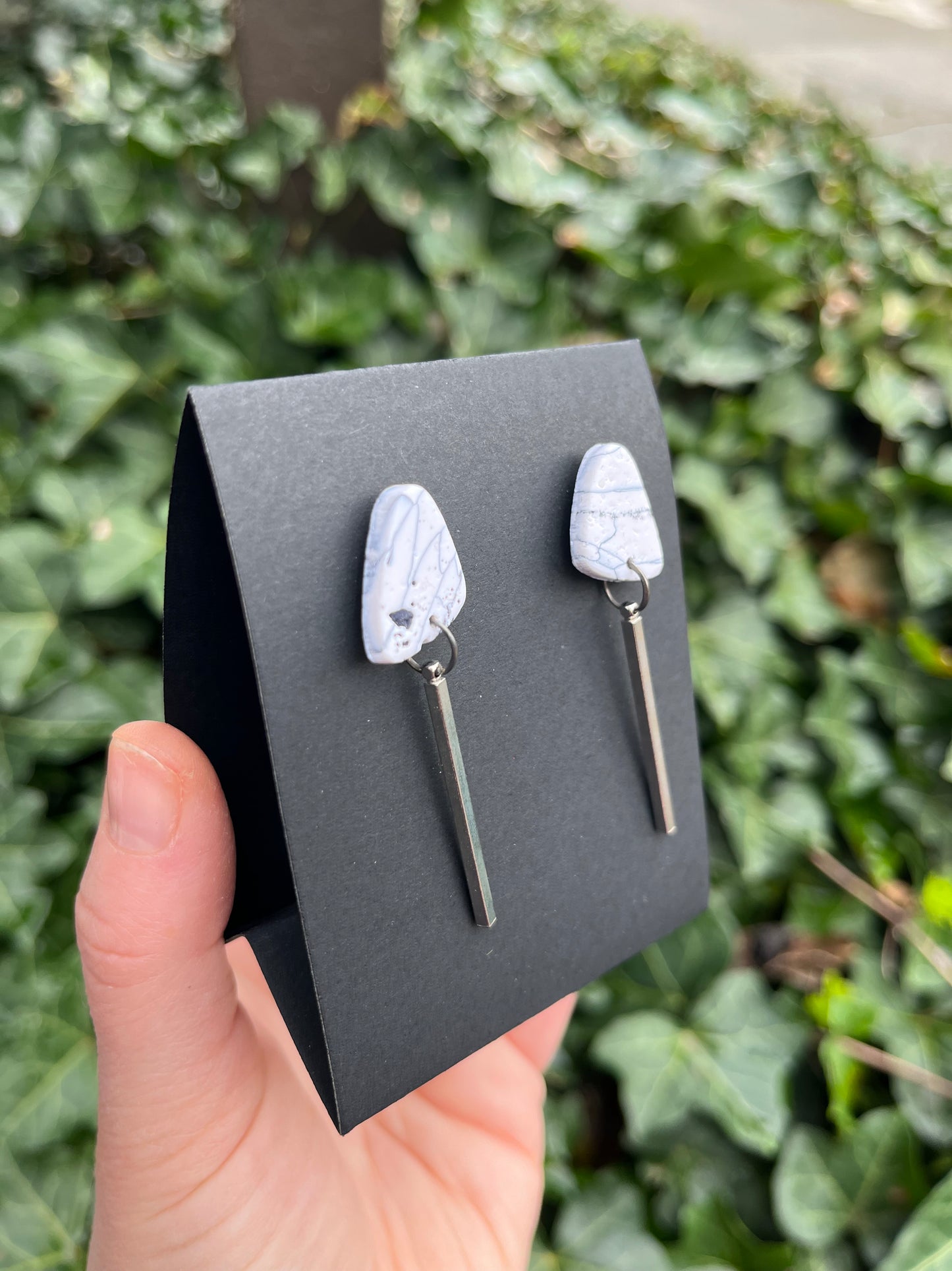 Lace Agate Inspired Polymer Clay Earrings