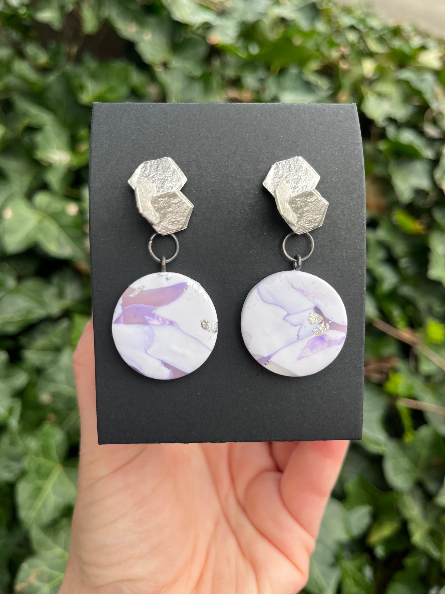 Marble Inspired Polymer Clay Earrings