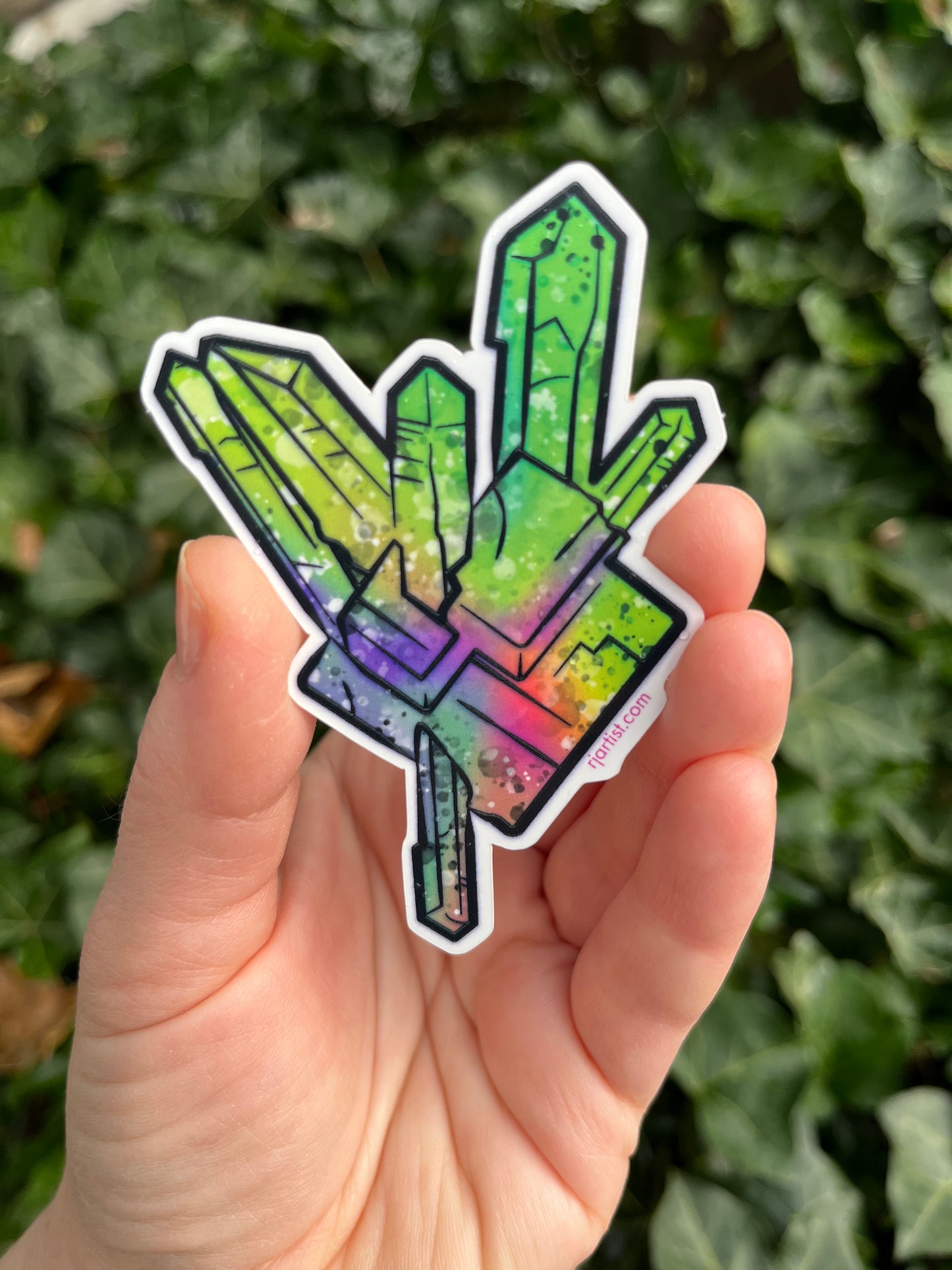 Rhodochrosite w/ Quartz Tie-dye Vinyl Sticker