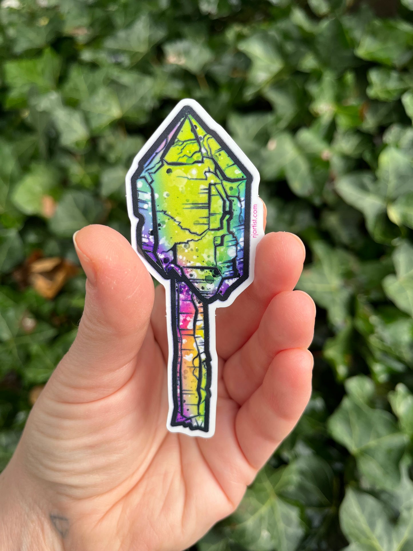 Quartz Scepter Tie-dye Vinyl Sticker