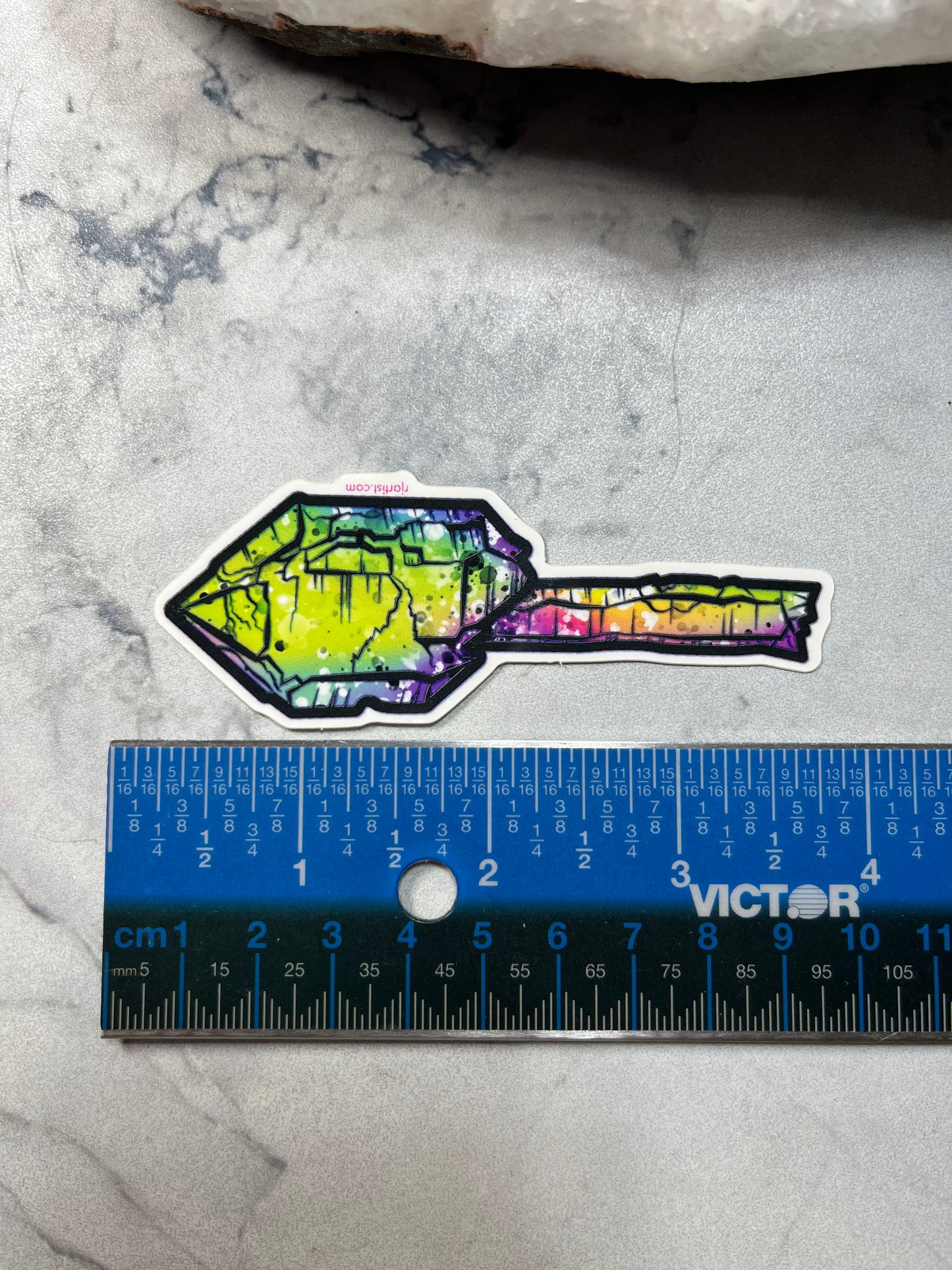 Quartz Scepter Tie-dye Vinyl Sticker