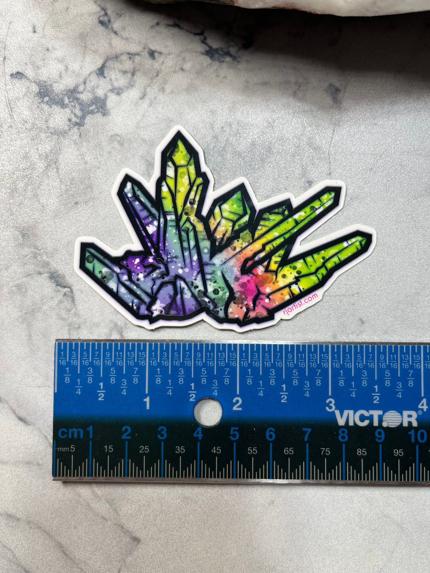Quartz Cluster Tie-dye Vinyl Sticker