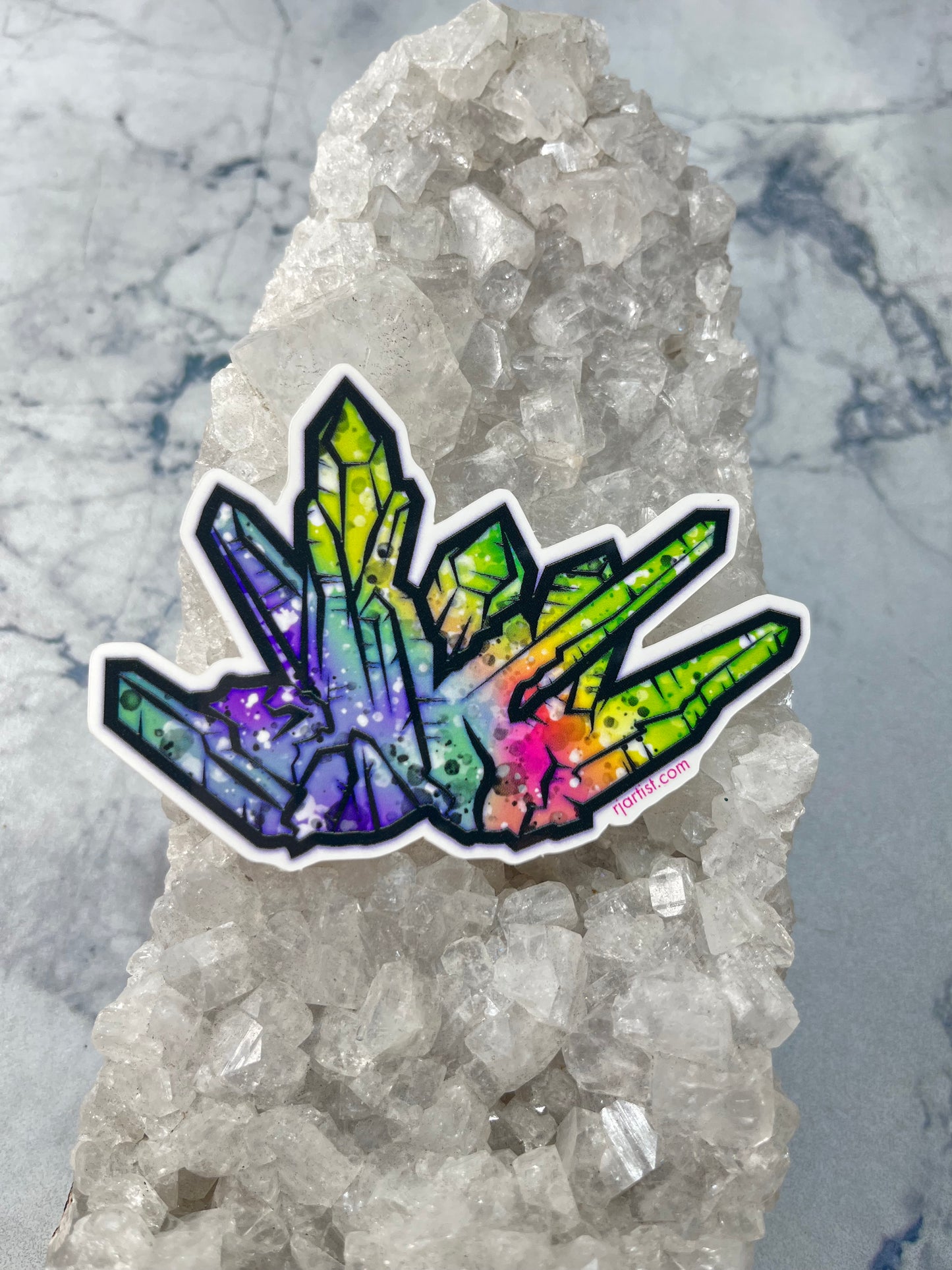 Quartz Cluster Tie-dye Vinyl Sticker
