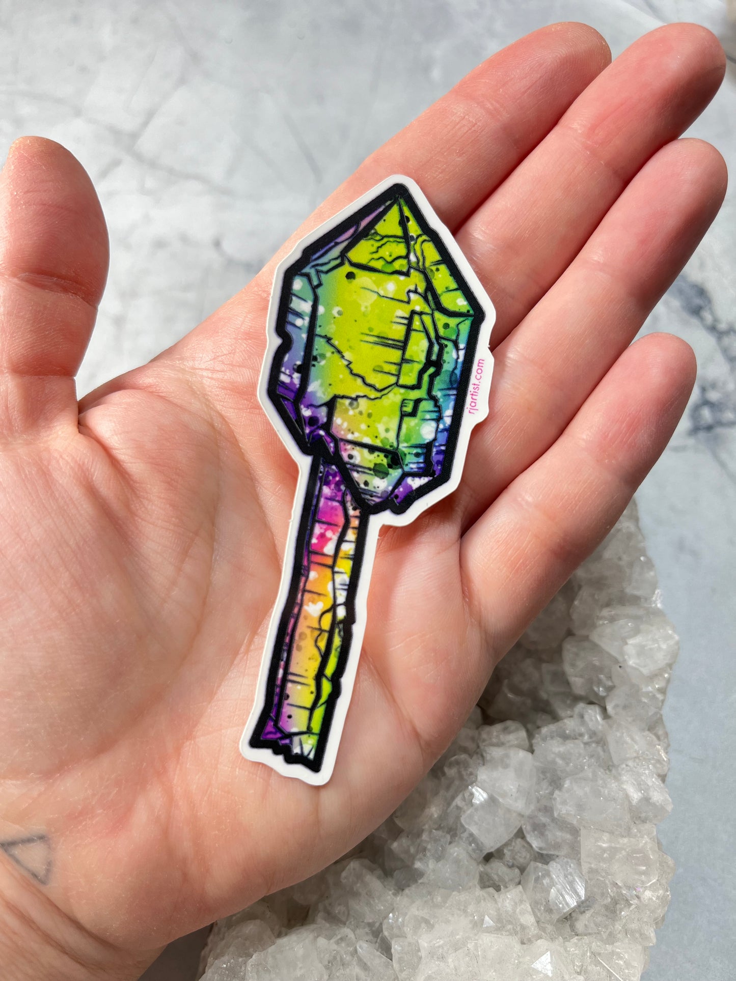 Quartz Scepter Tie-dye Vinyl Sticker