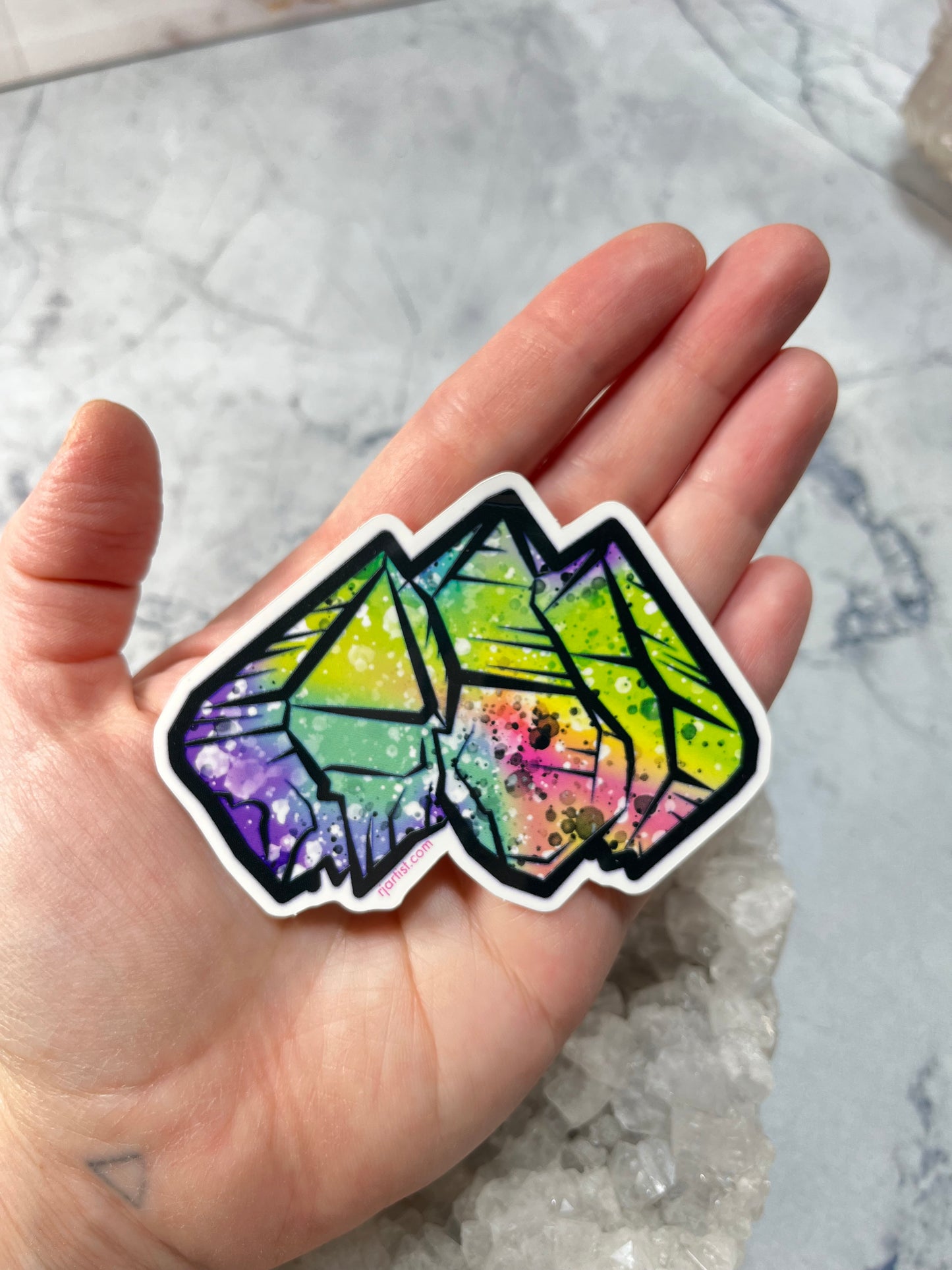 Stacked Quartz Tie-dye Vinyl Sticker