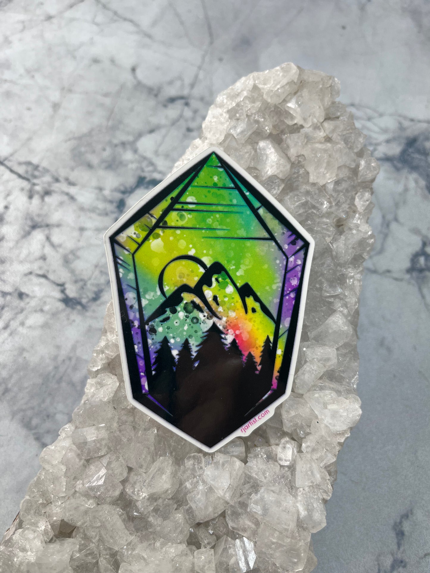 Crystal Mountain Rockhound Tie-dye Vinyl Sticker