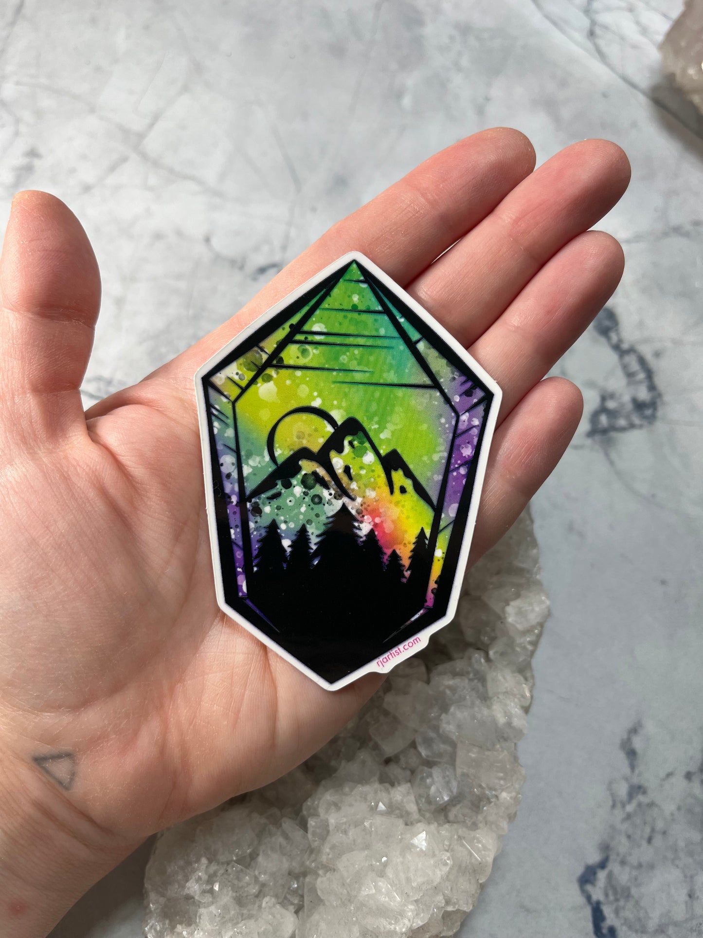 Crystal Mountain Rockhound Tie-dye Vinyl Sticker