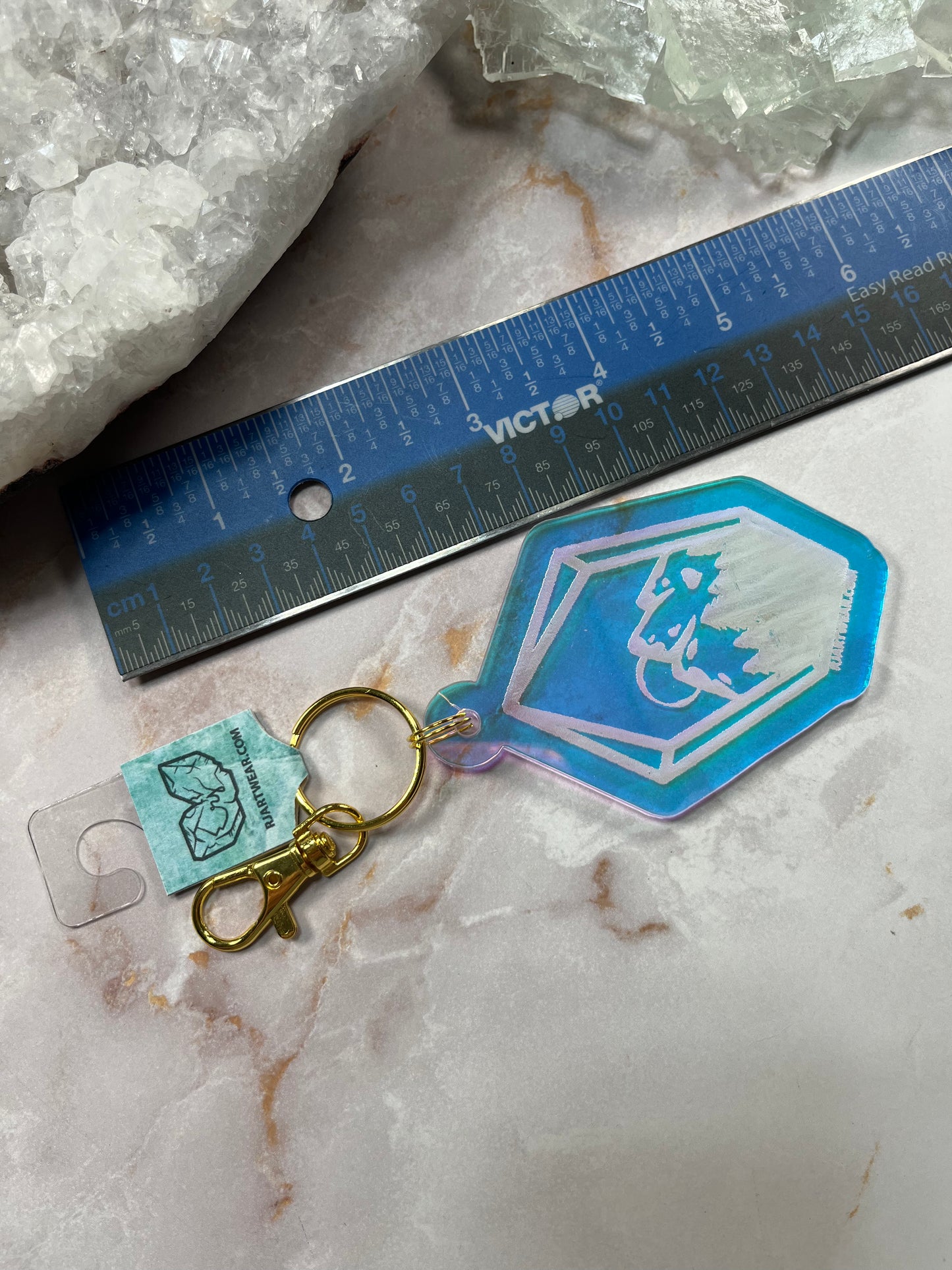 Crystal Mountain Rockhound Keychain - Holographic Acrylic